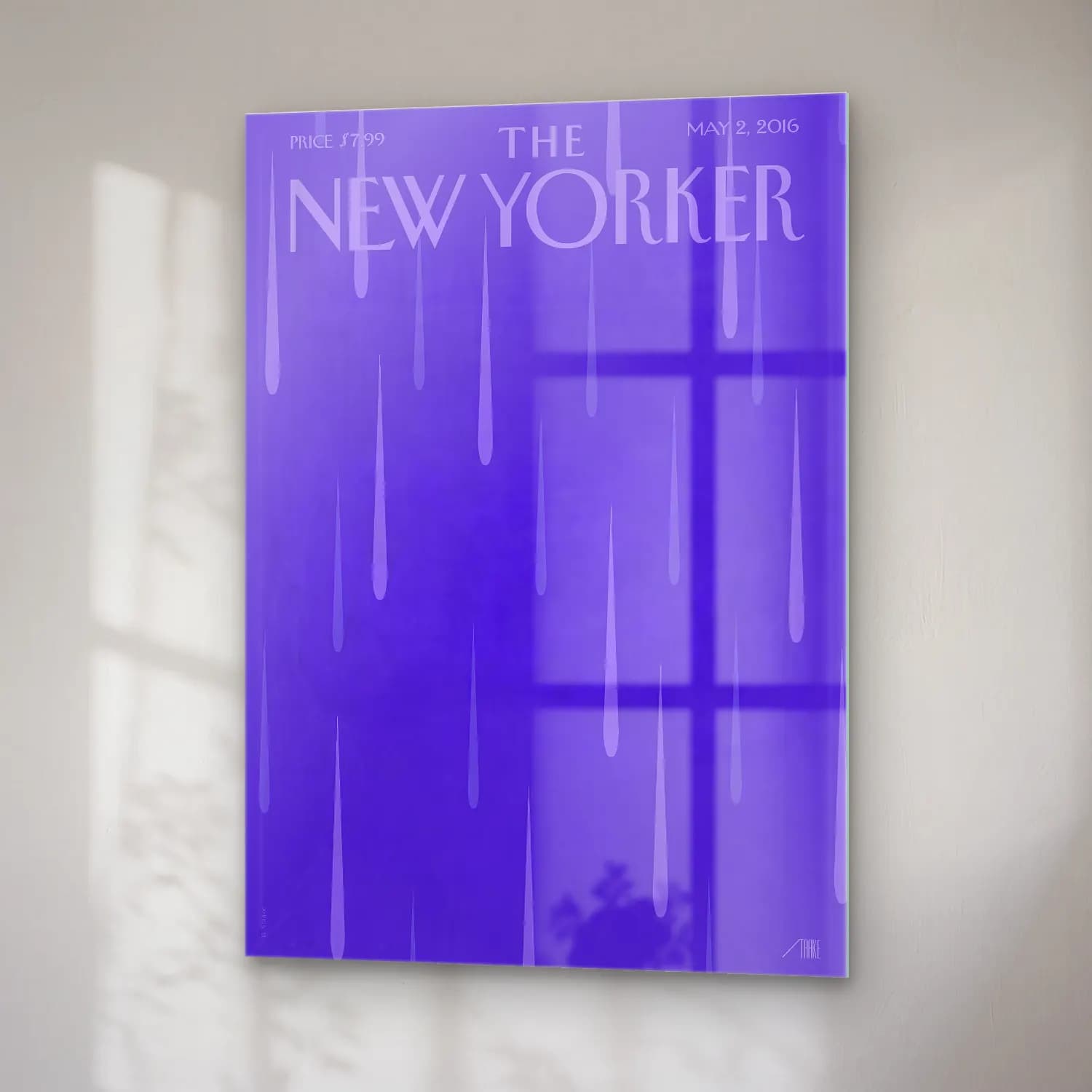 Vintage Poster New York Silüeti No. 6 cam tablo — sağ açıdan görünüm