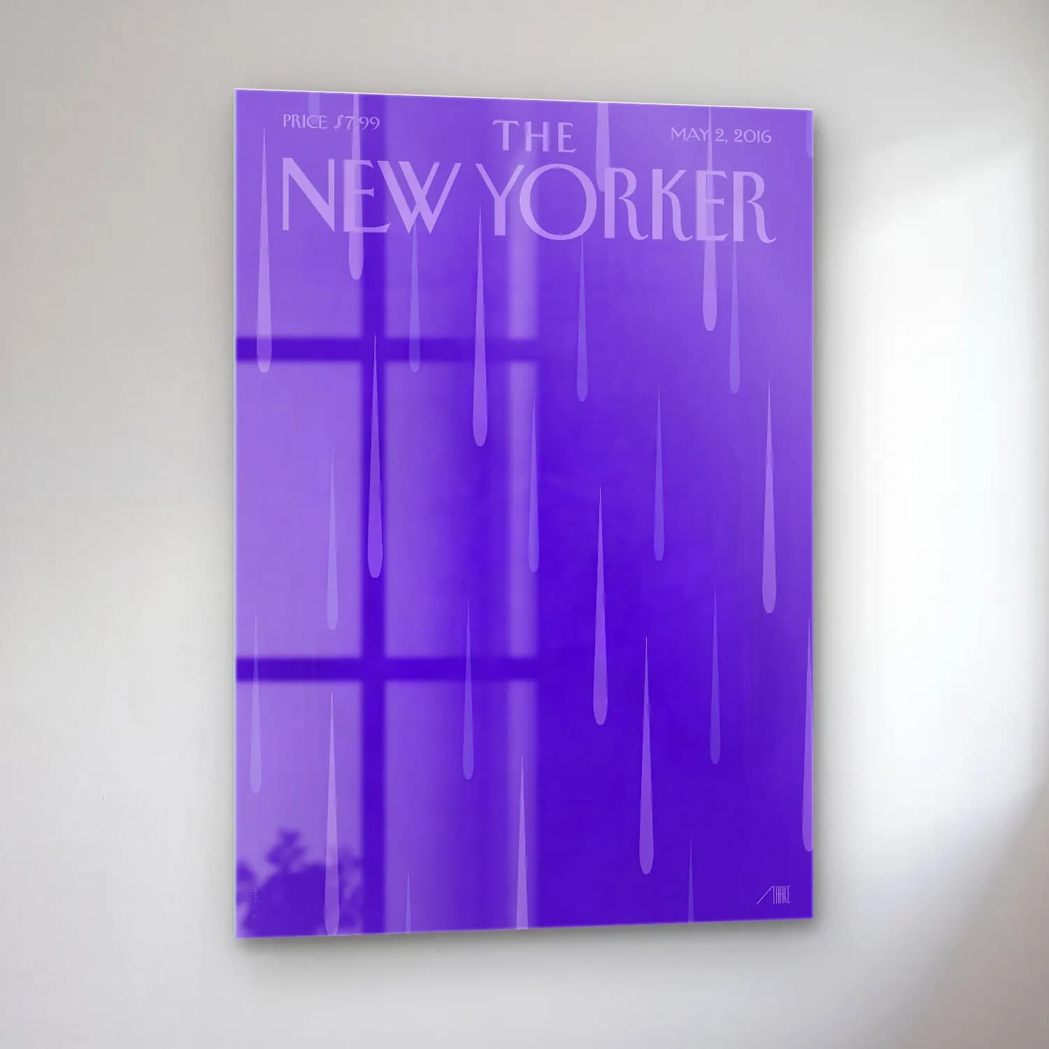 Vintage Poster New York Silüeti No. 6 cam tablo — sol açıdan görünüm