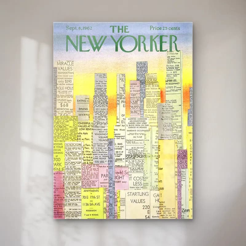 Vintage Poster New York Silüeti – Sarı Tonlar cam tablo — Vintage Poster New York Silüeti – Sarı Tonlar — vintage poster new york silüeti