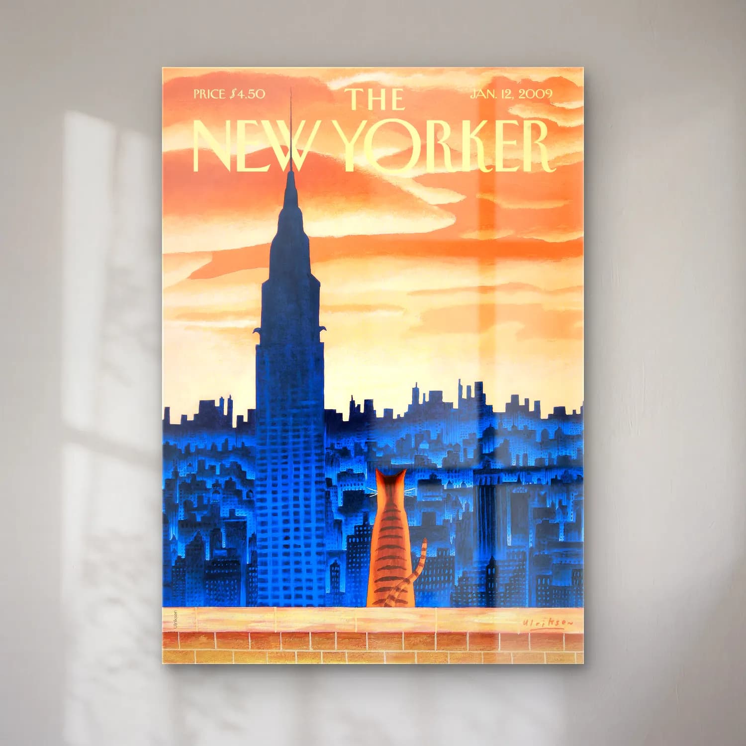 Vintage Poster New York Silüeti – Turuncu Tonlar cam tablo — Vintage Poster New York Silüeti – Turuncu Tonlar — vintage poster new york silüeti