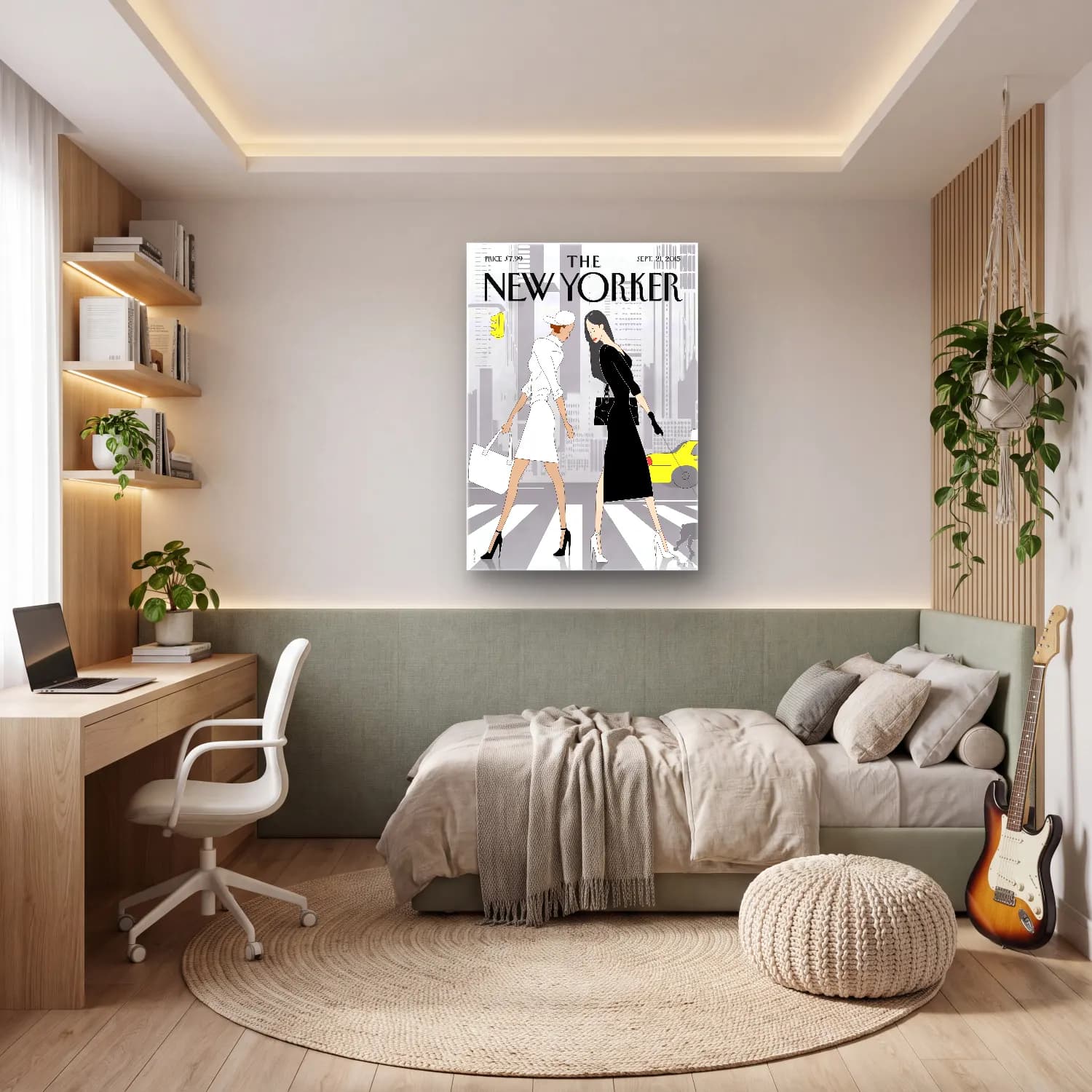 Sevimli İllüstrasyon Moda İllüstrasyonu cam tablo — genç odasında