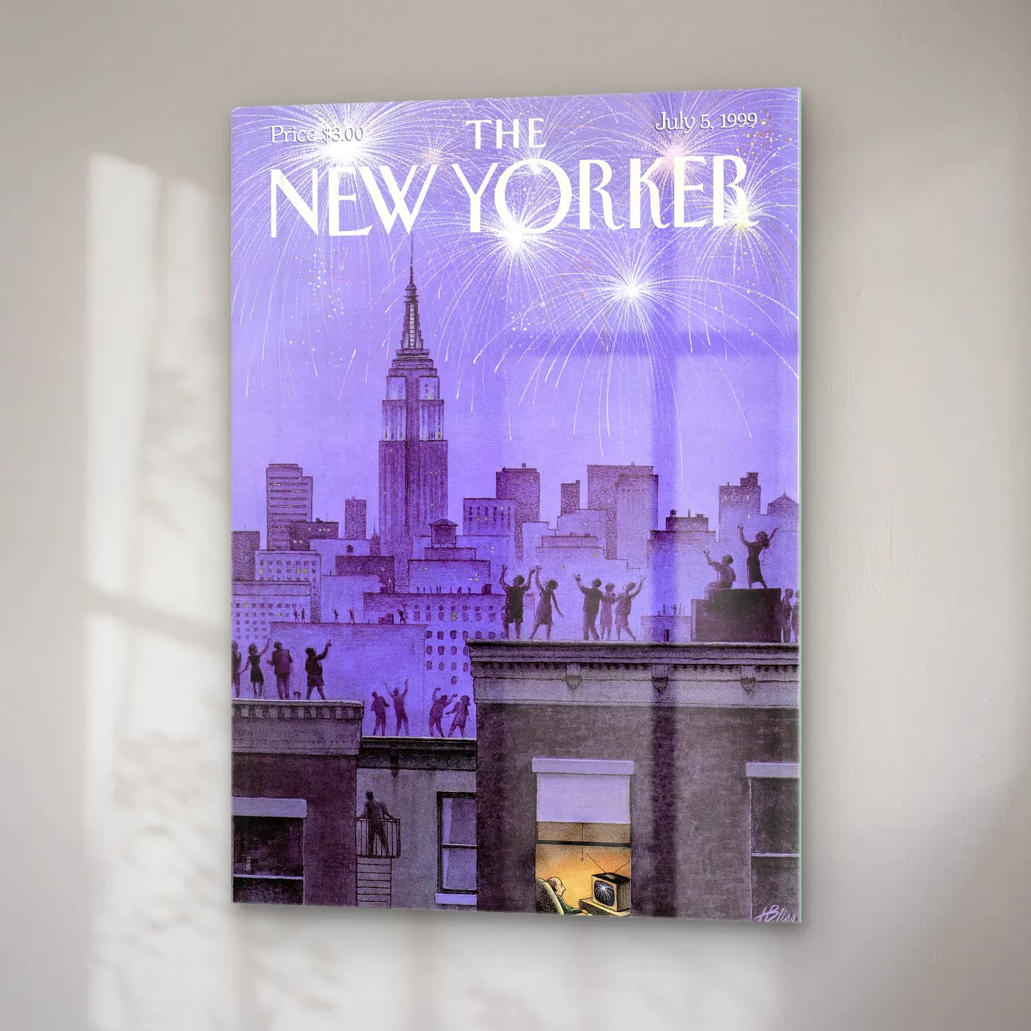 Vintage Poster New York Silüeti No. 10 cam tablo — sağ açıdan görünüm