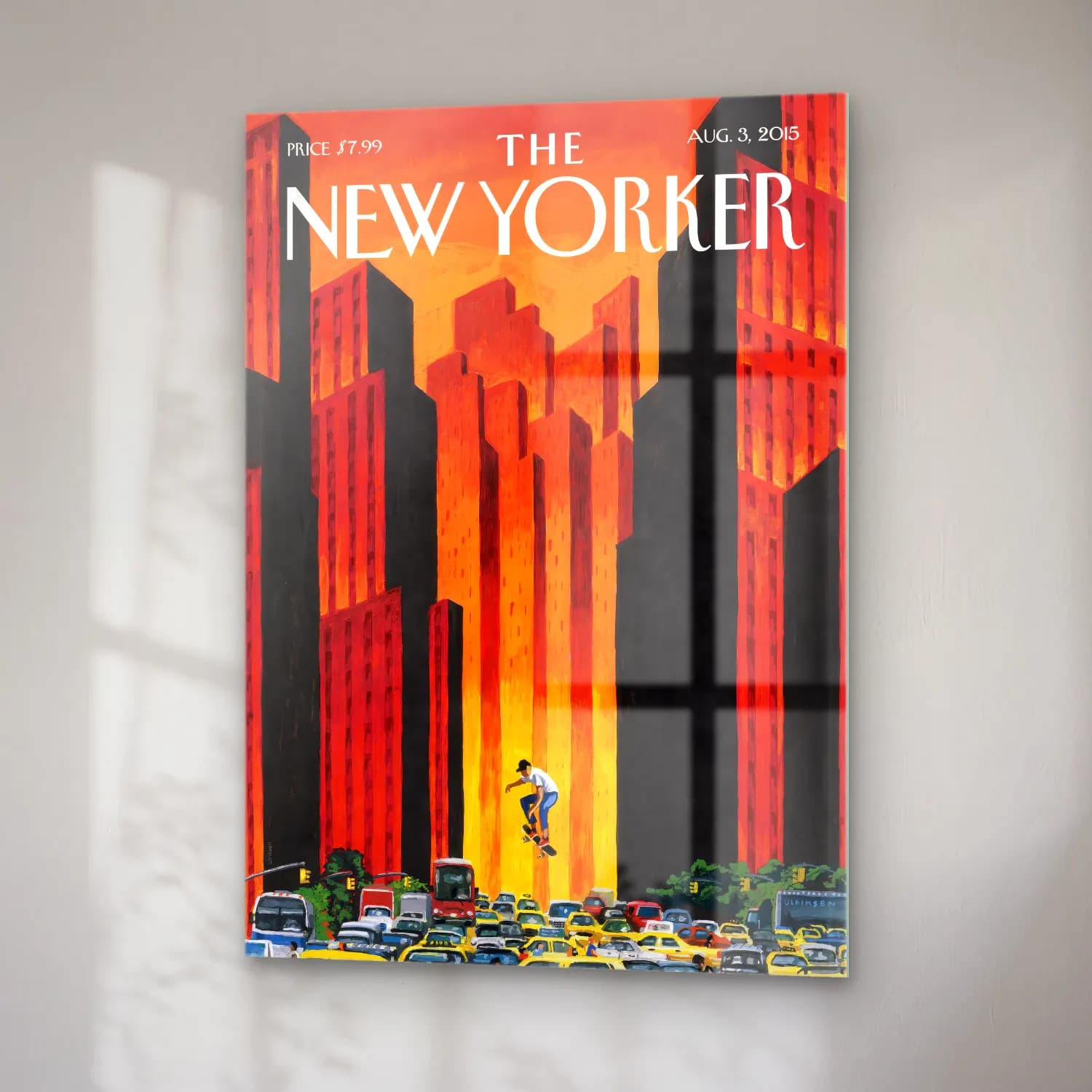 Vintage Poster New York Silüeti No. 11 cam tablo — sağ açıdan görünüm