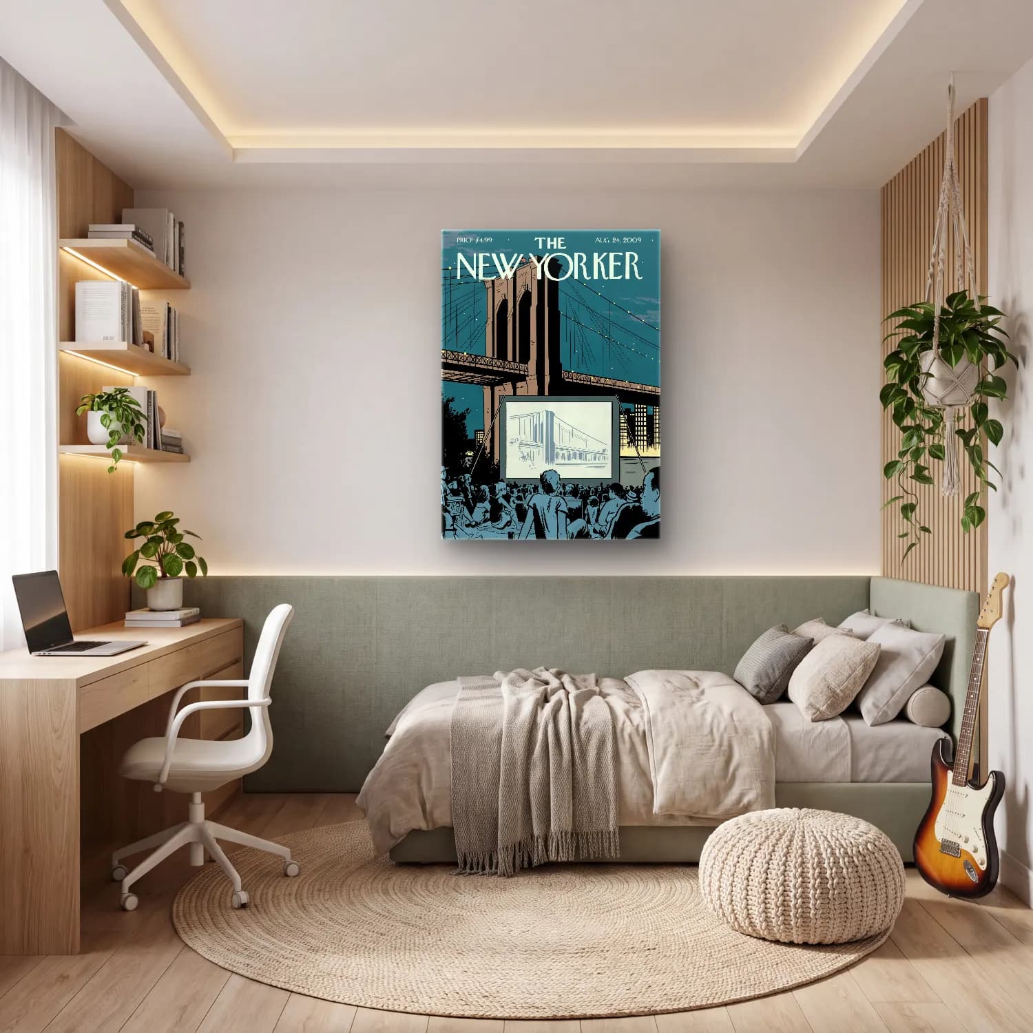 Siyah Beyaz Kalabalık Cadde – Siyah Beyaz Tonlar cam tablo — genç odasında