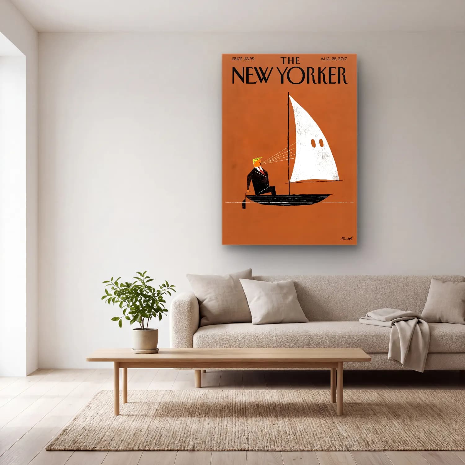 Vintage Poster Yelken Yarışı – Turuncu Tonlar cam tablo — açık renk salonda