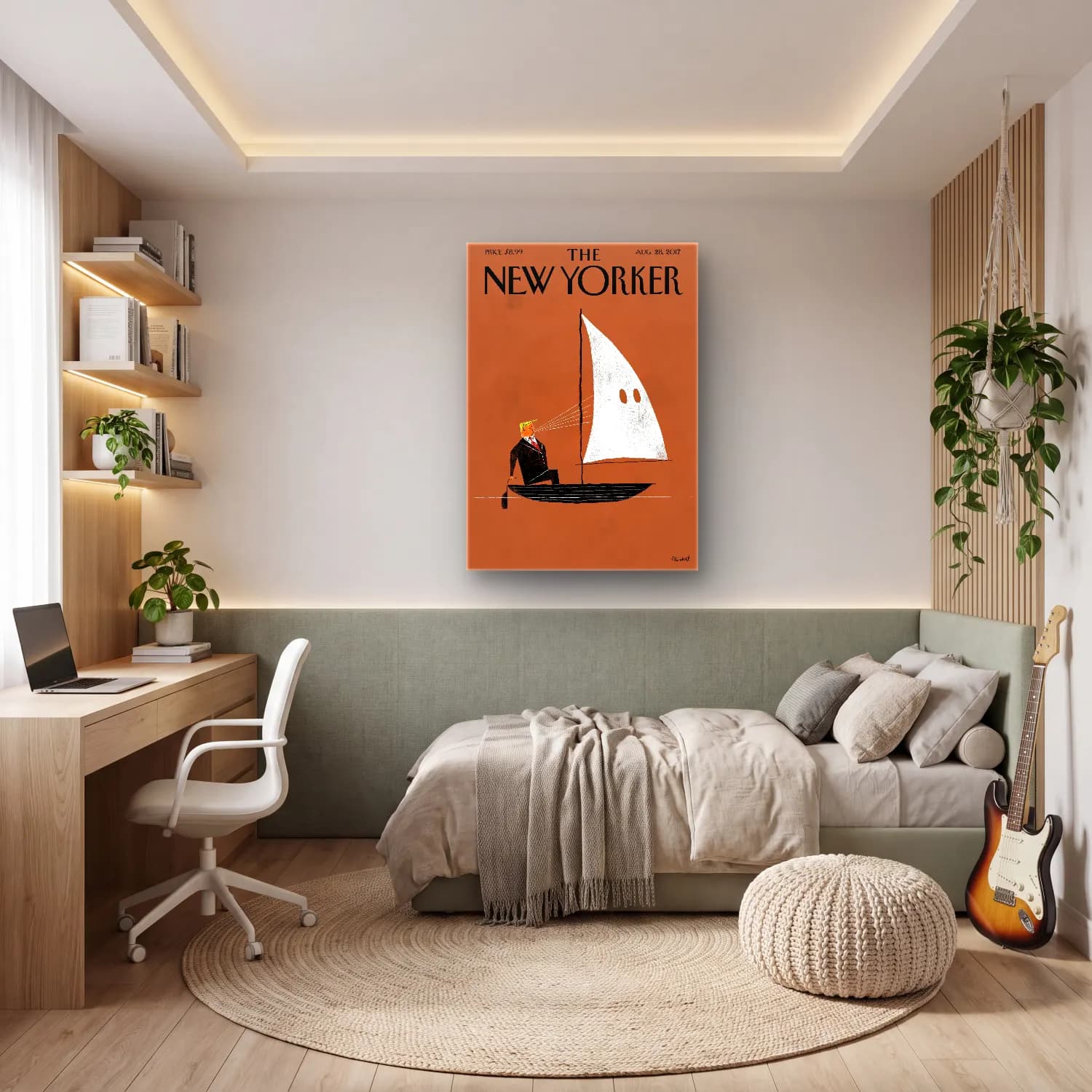 Vintage Poster Yelken Yarışı – Turuncu Tonlar cam tablo — genç odasında