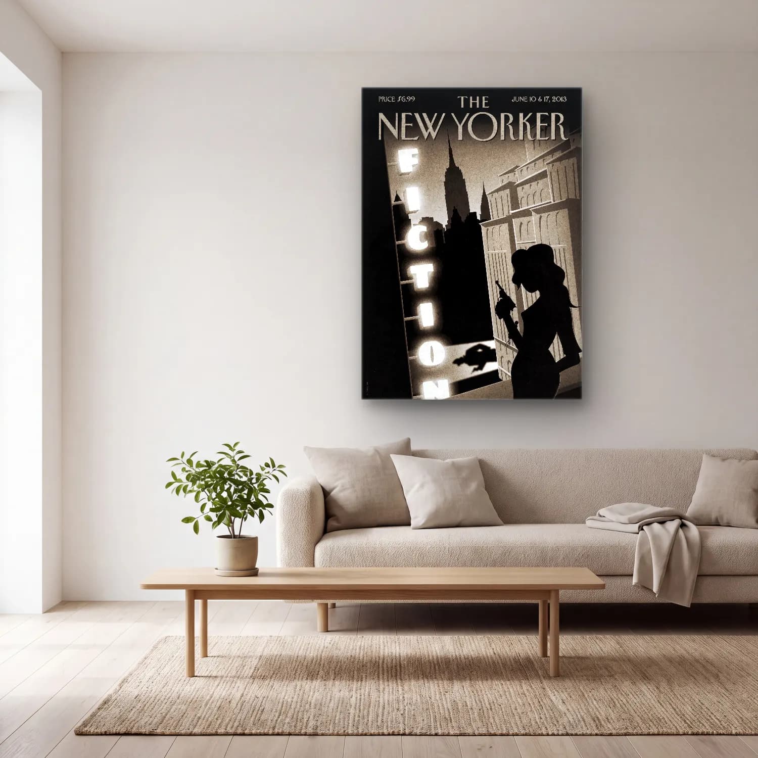 Vintage Poster Kitap Okuyan Kadın No. 4 cam tablo — açık renk salonda