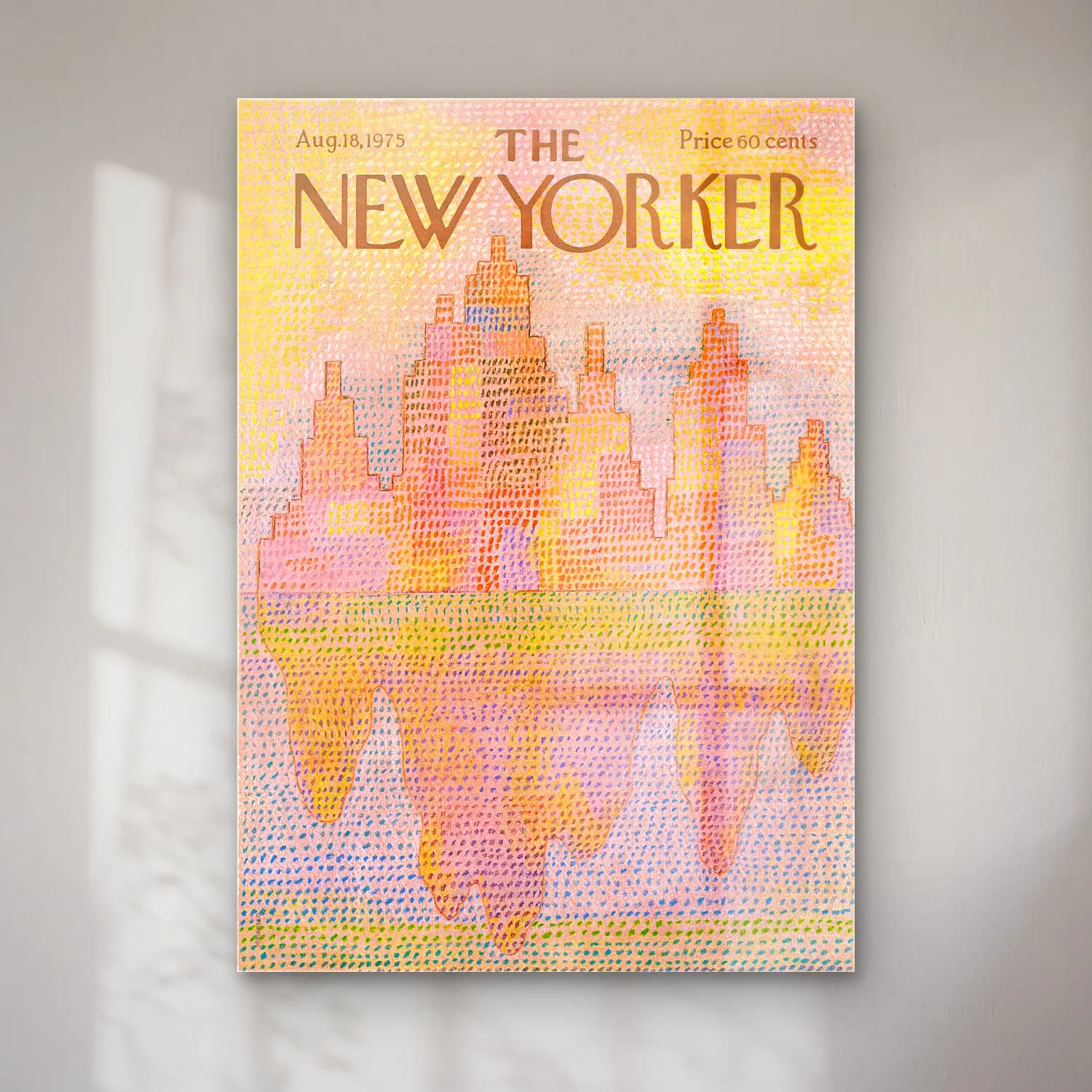 Pastel New York Silüeti – Turuncu Tonlar cam tablo — Pastel New York Silüeti – Turuncu Tonlar — pastel new york silüeti