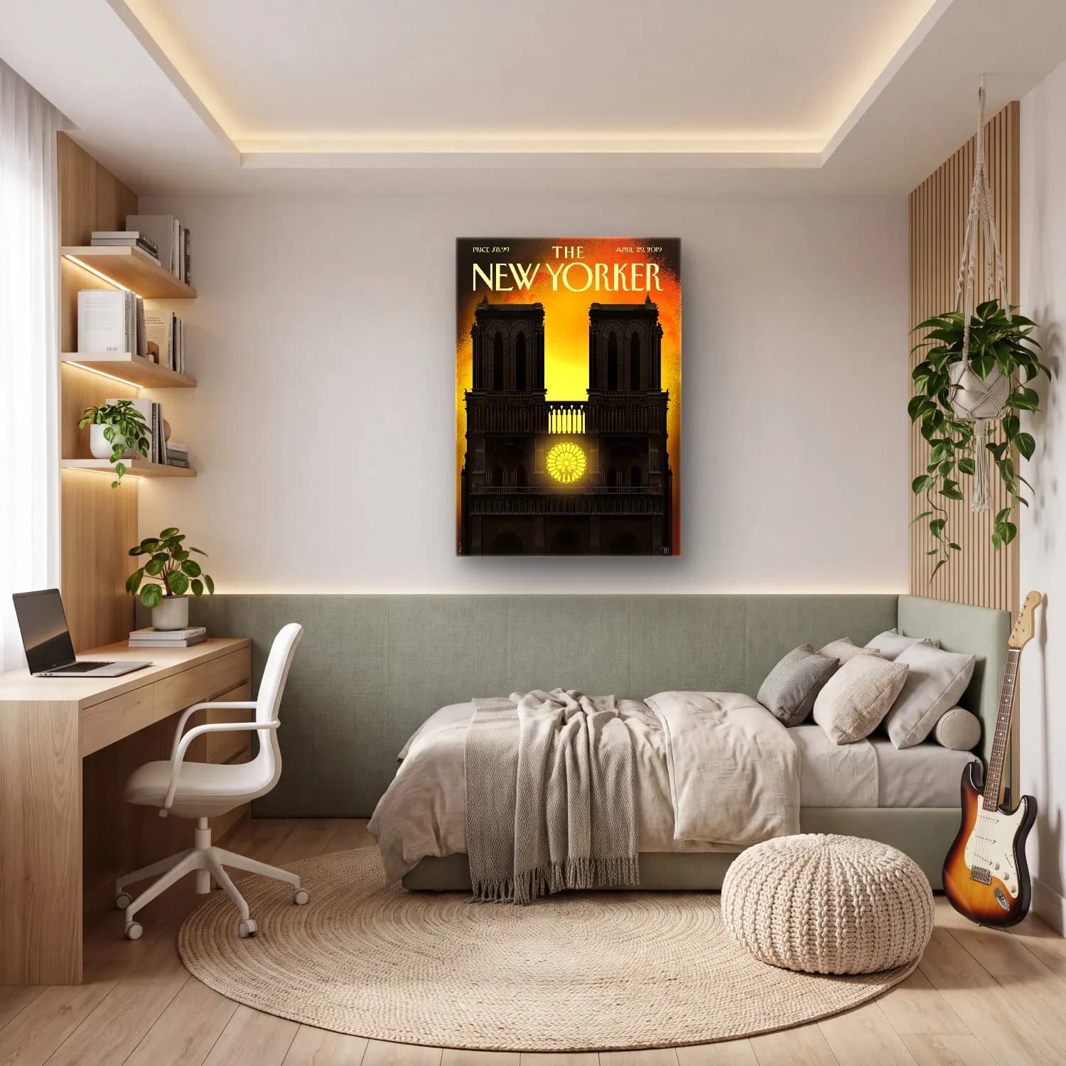 Vintage Poster Katedral cam tablo — genç odasında