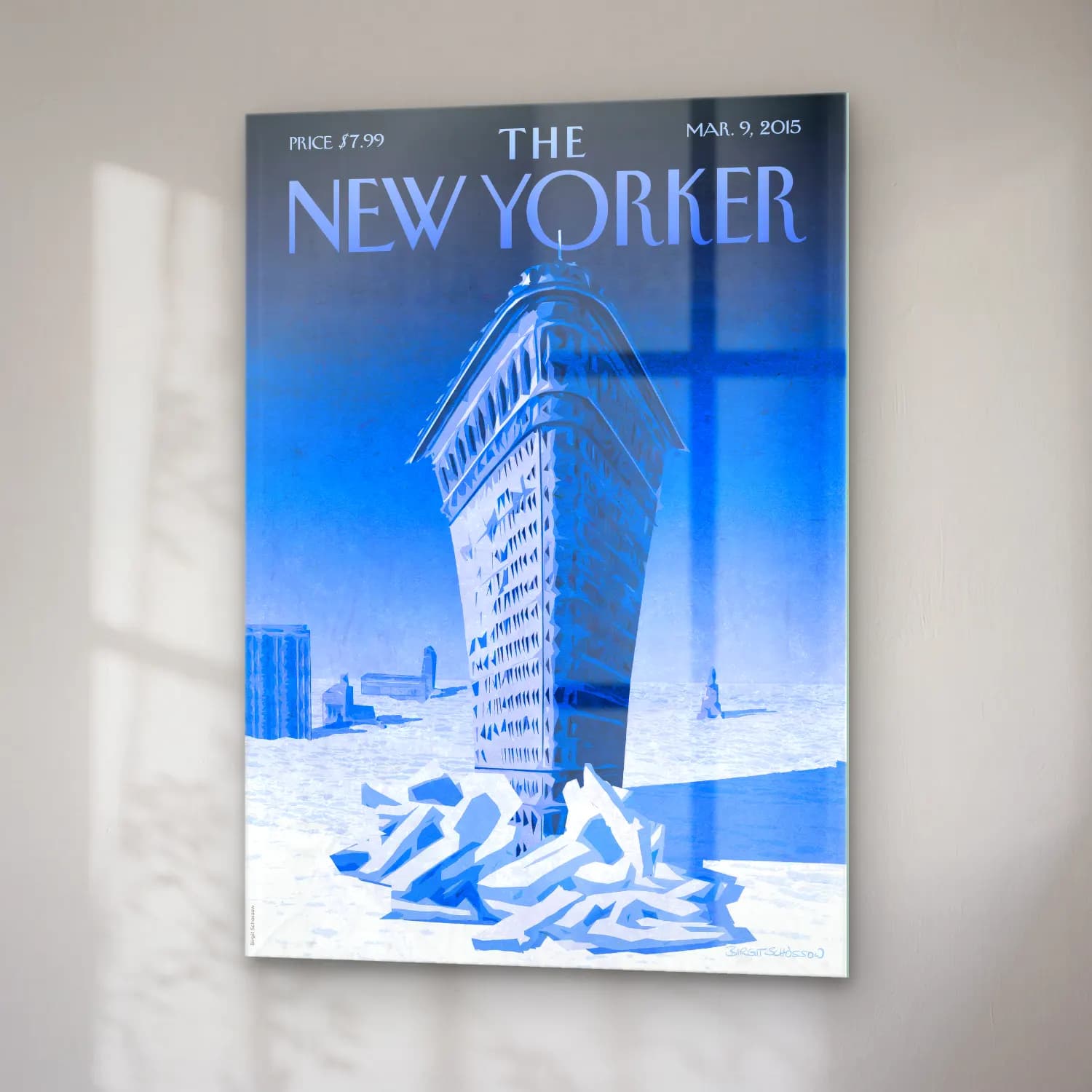 Vintage Poster New York Silüeti No. 13 cam tablo — sağ açıdan görünüm