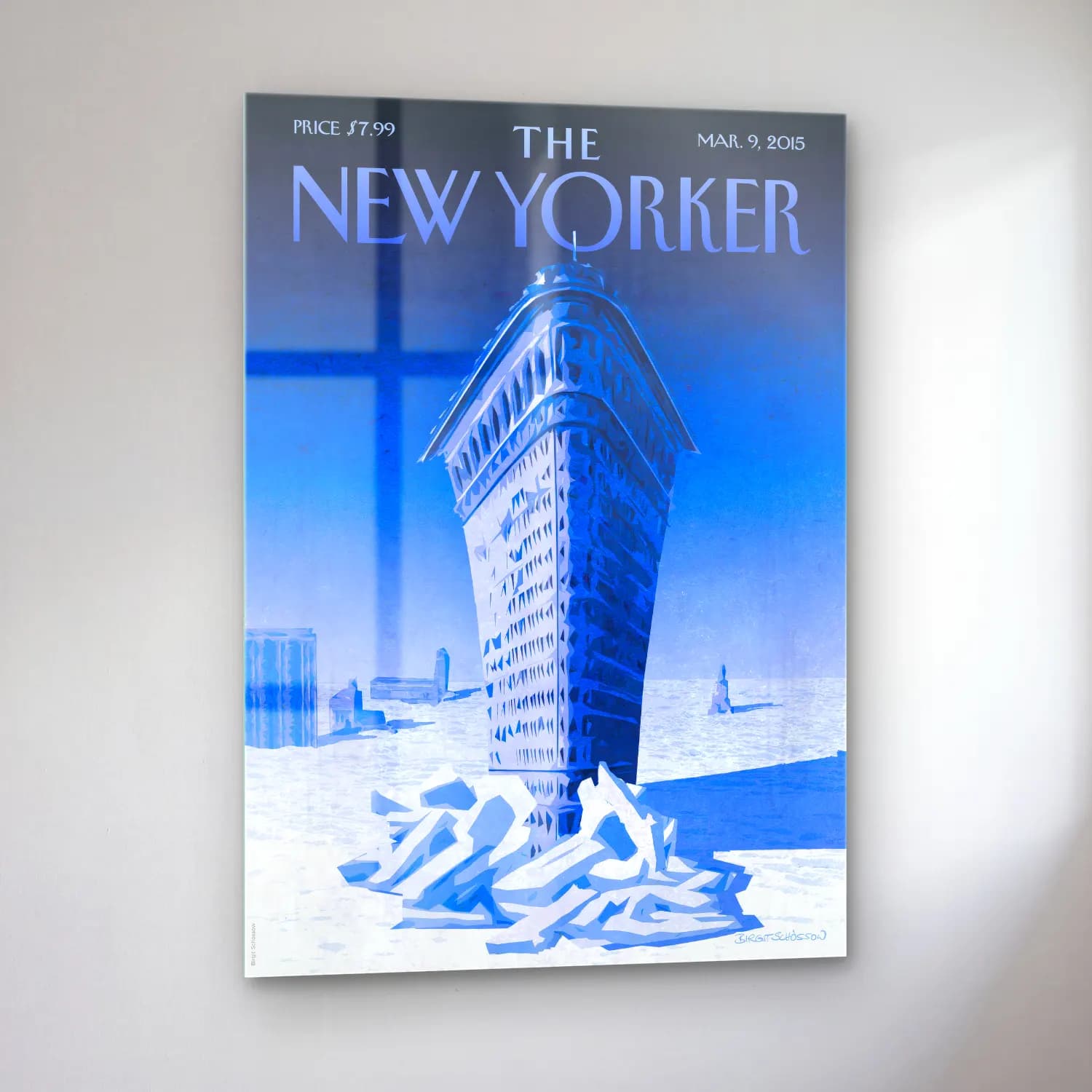 Vintage Poster New York Silüeti No. 13 cam tablo — sol açıdan görünüm