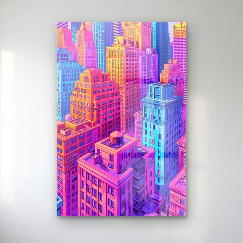 Pastel New York Silüeti No. 8 cam tablo — Pastel New York Silüeti No. 8 — pastel new york silüeti