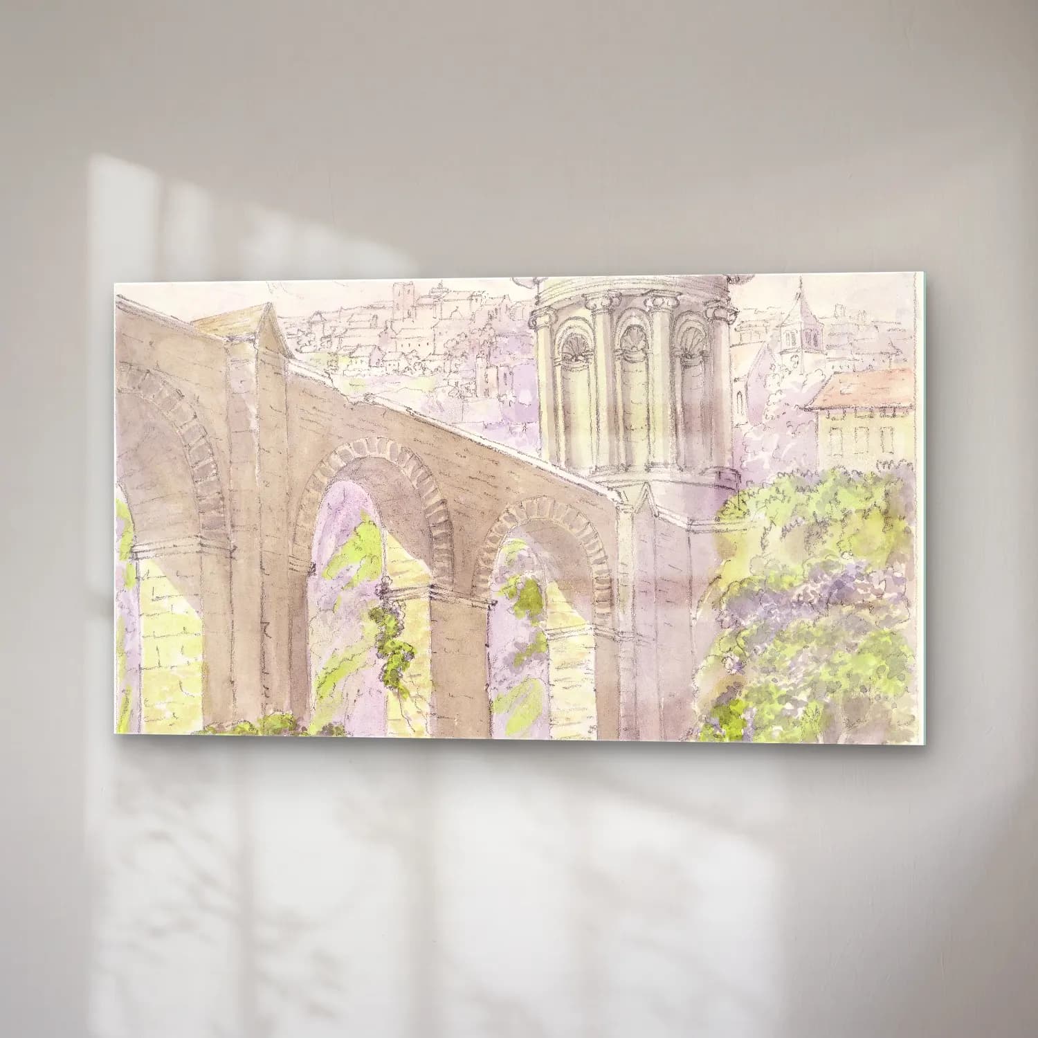Charles Hamilton Smith – Roman Castellum and Viaduct at Evora cam tablo — sağ açıdan görünüm