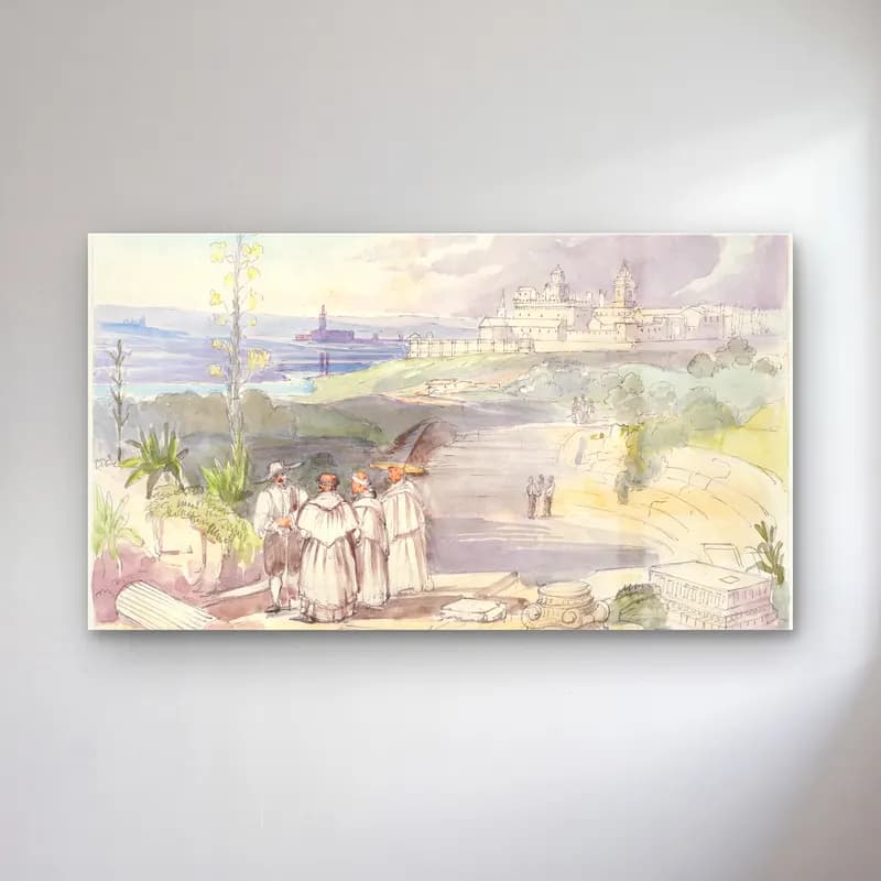 Charles Hamilton Smith – Ruins of the Ancient City of Italica, Seville in the… cam tablo — Charles Hamilton Smith – Ruins of the Ancient City of Italica, Seville in the… — vintage dini sahne