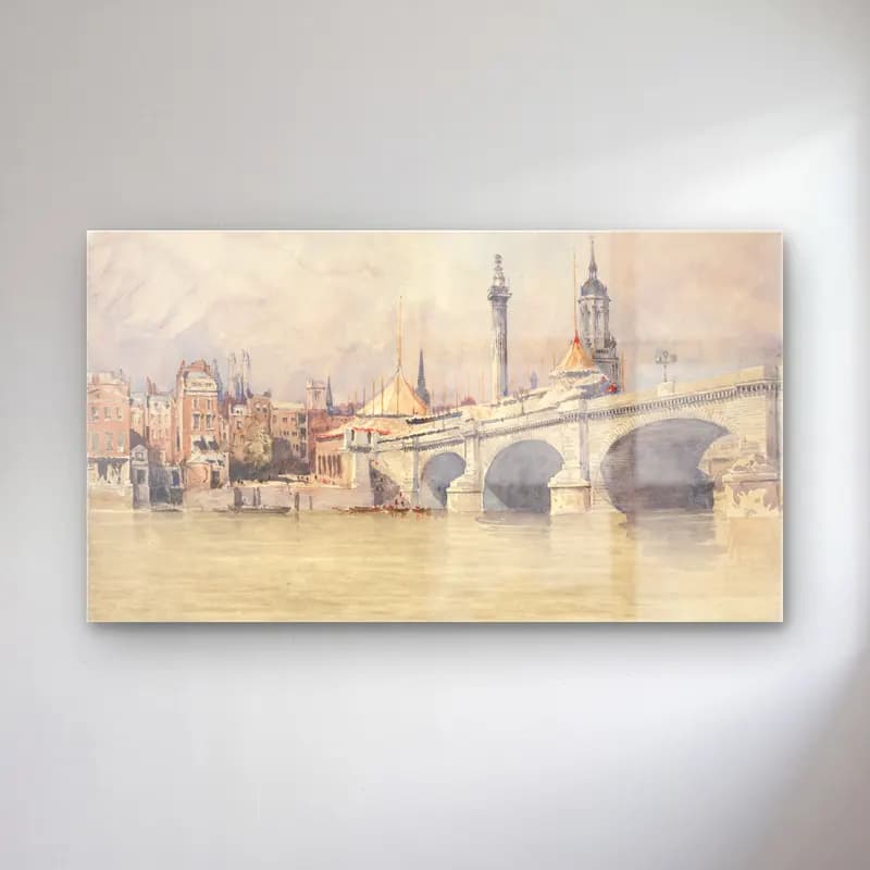 David Cox – The Opening of the New London Bridge cam tablo — David Cox – The Opening of the New London Bridge — suluboya londra