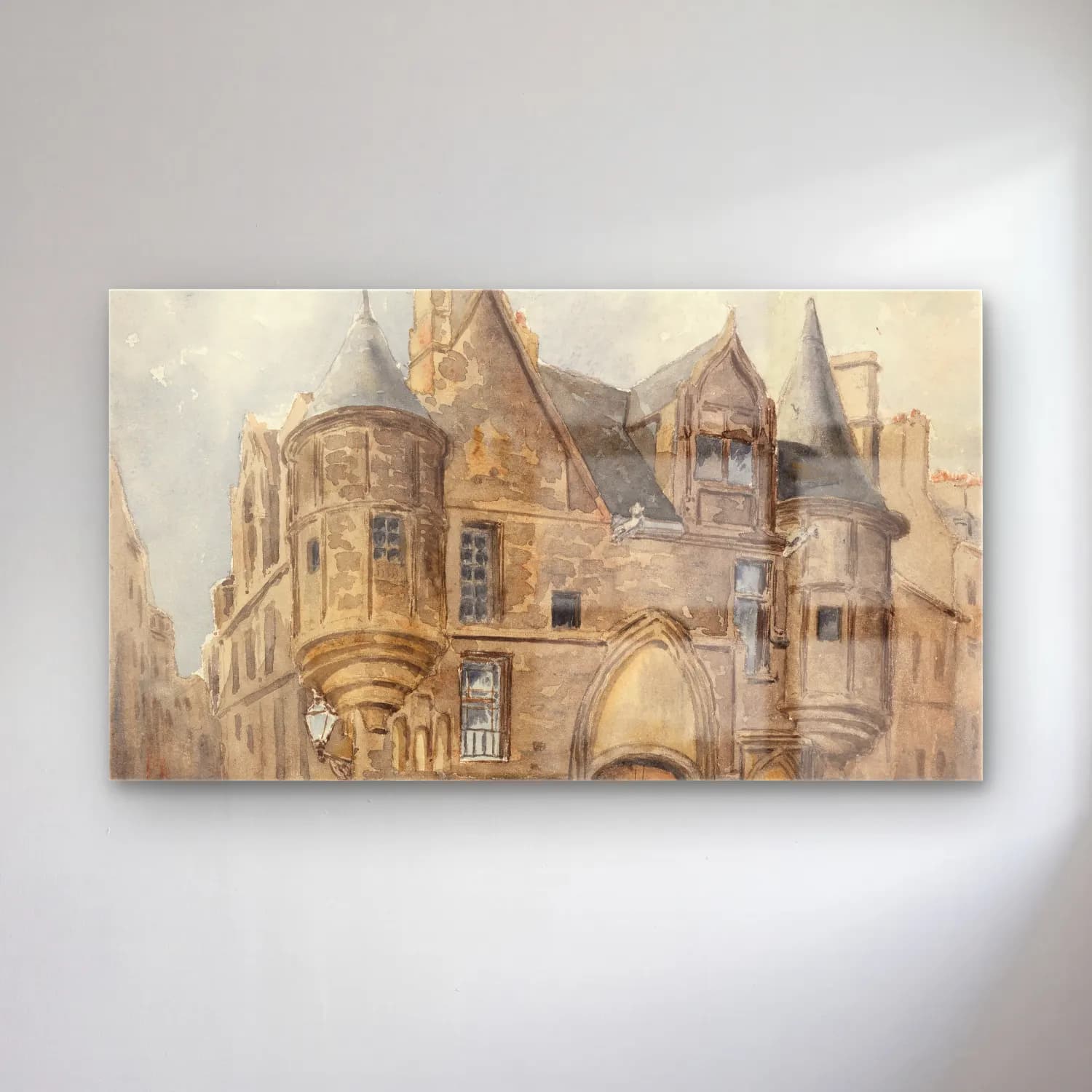 Frederic Edwin Church – Hotel de Sens, Paris cam tablo — Frederic Edwin Church – Hotel de Sens, Paris — suluboya katedral