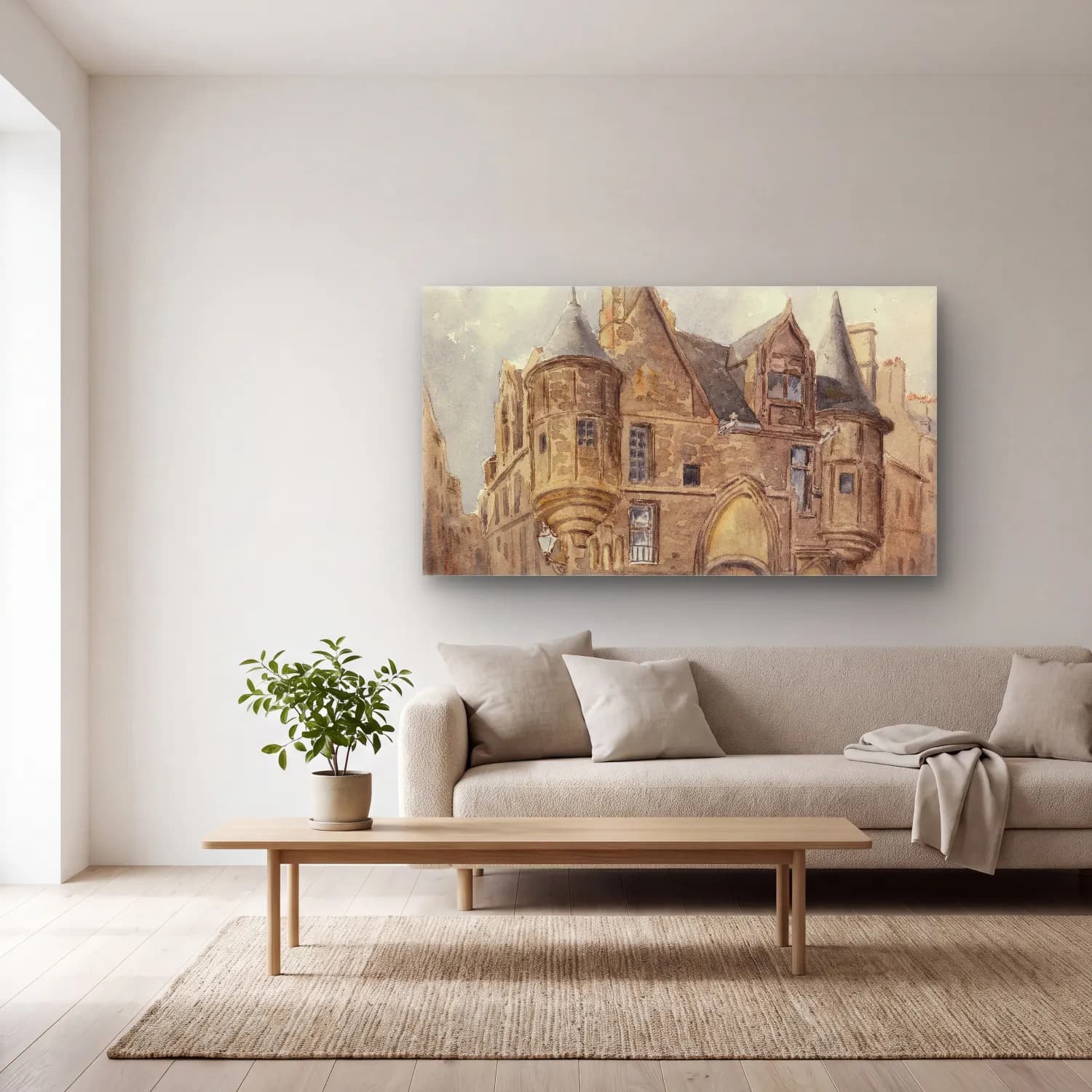 Frederic Edwin Church – Hotel de Sens, Paris cam tablo — açık renk salonda