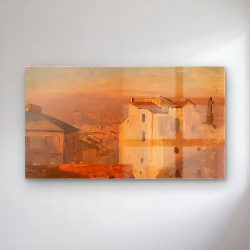Frederic Edwin Church – Rooftops, Rome, Italy cam tablo — Frederic Edwin Church – Rooftops, Rome, Italy — yağlı boya roma