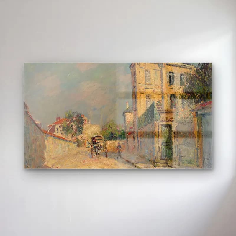 Gustave Loiseau – Environs de Paris cam tablo — Gustave Loiseau – Environs de Paris — empresyonist köy sokağı