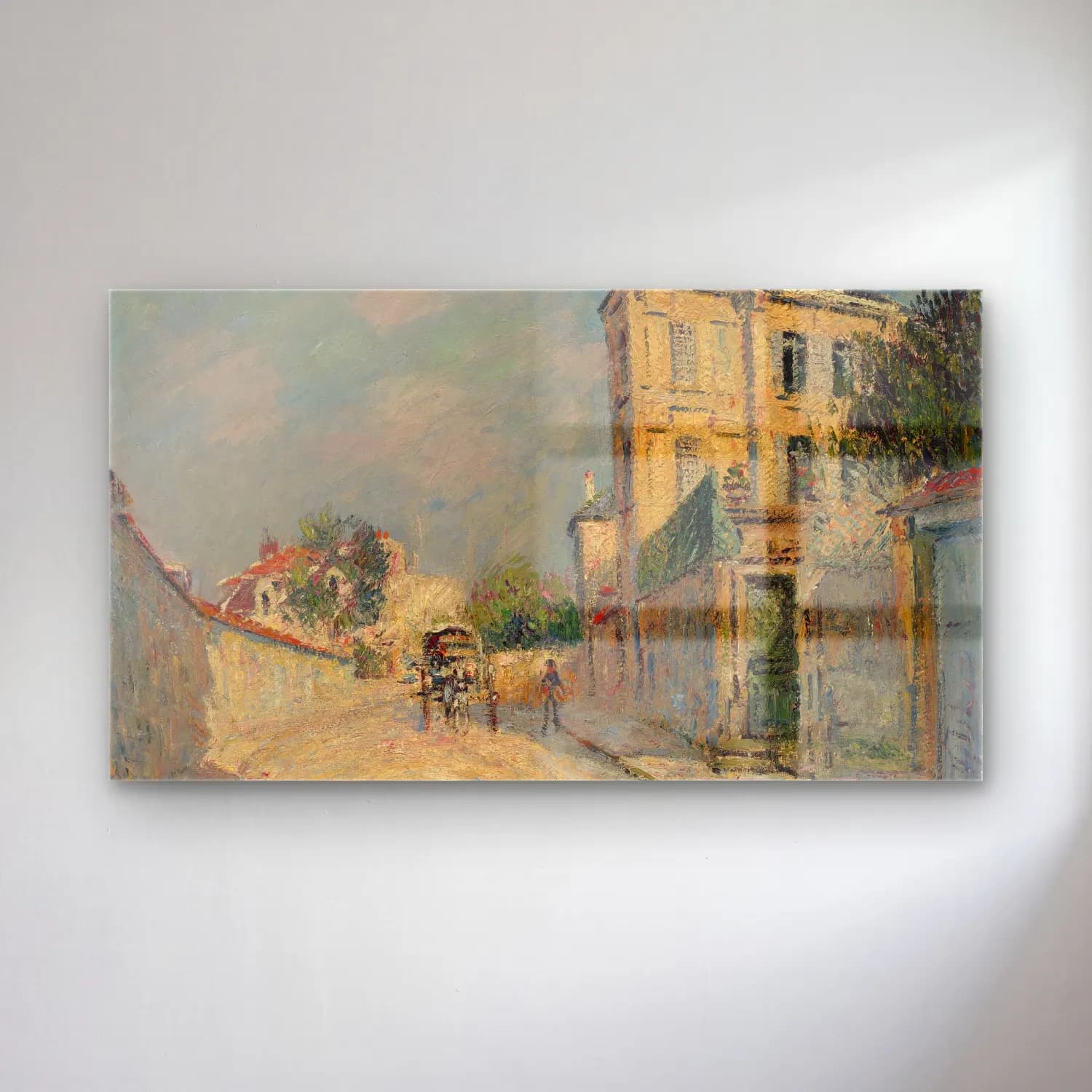 Gustave Loiseau – Environs de Paris cam tablo — Gustave Loiseau – Environs de Paris — empresyonist köy sokağı