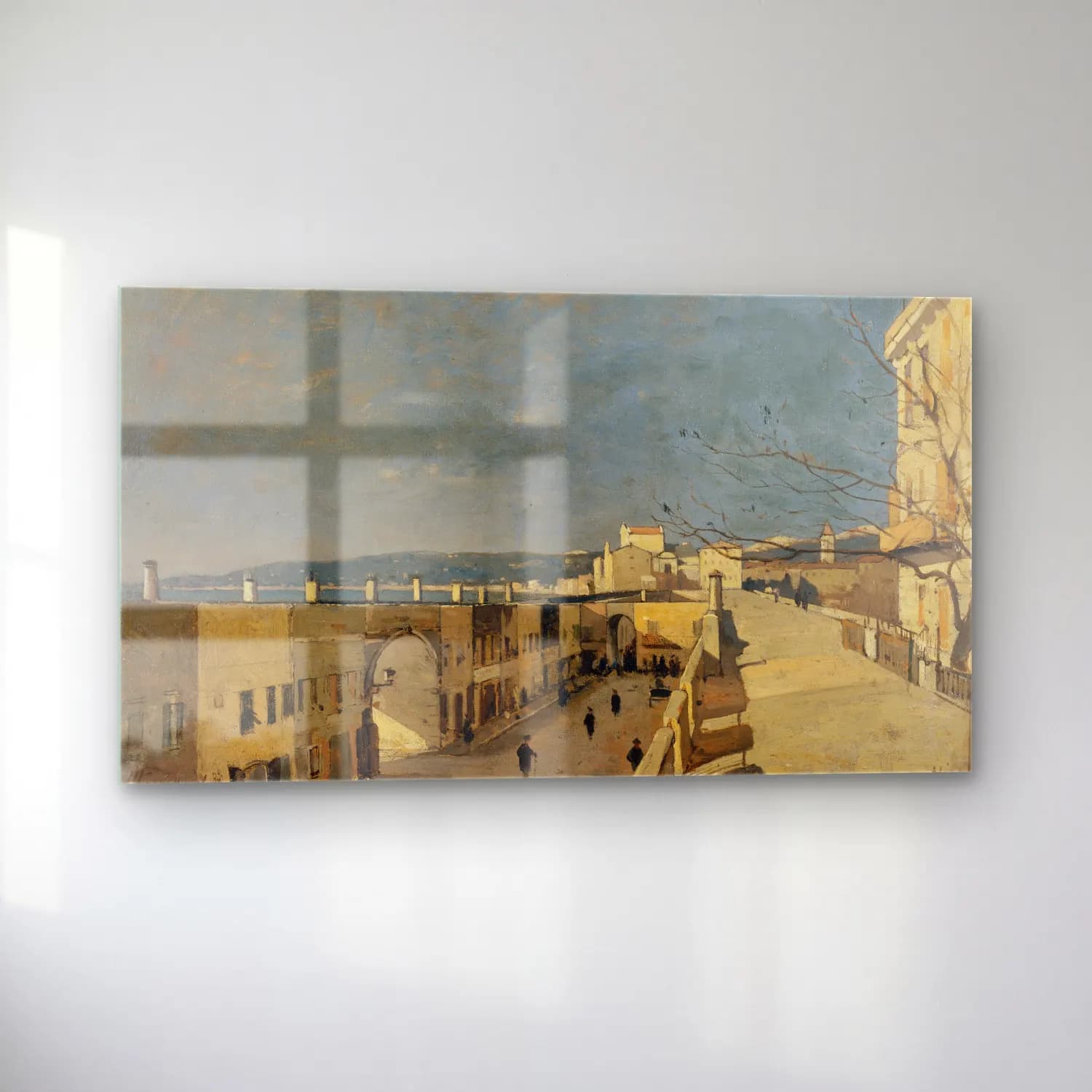 Henri-Joseph Harpignies – Un quai à Nice, Les Ponchettes cam tablo — sol açıdan görünüm