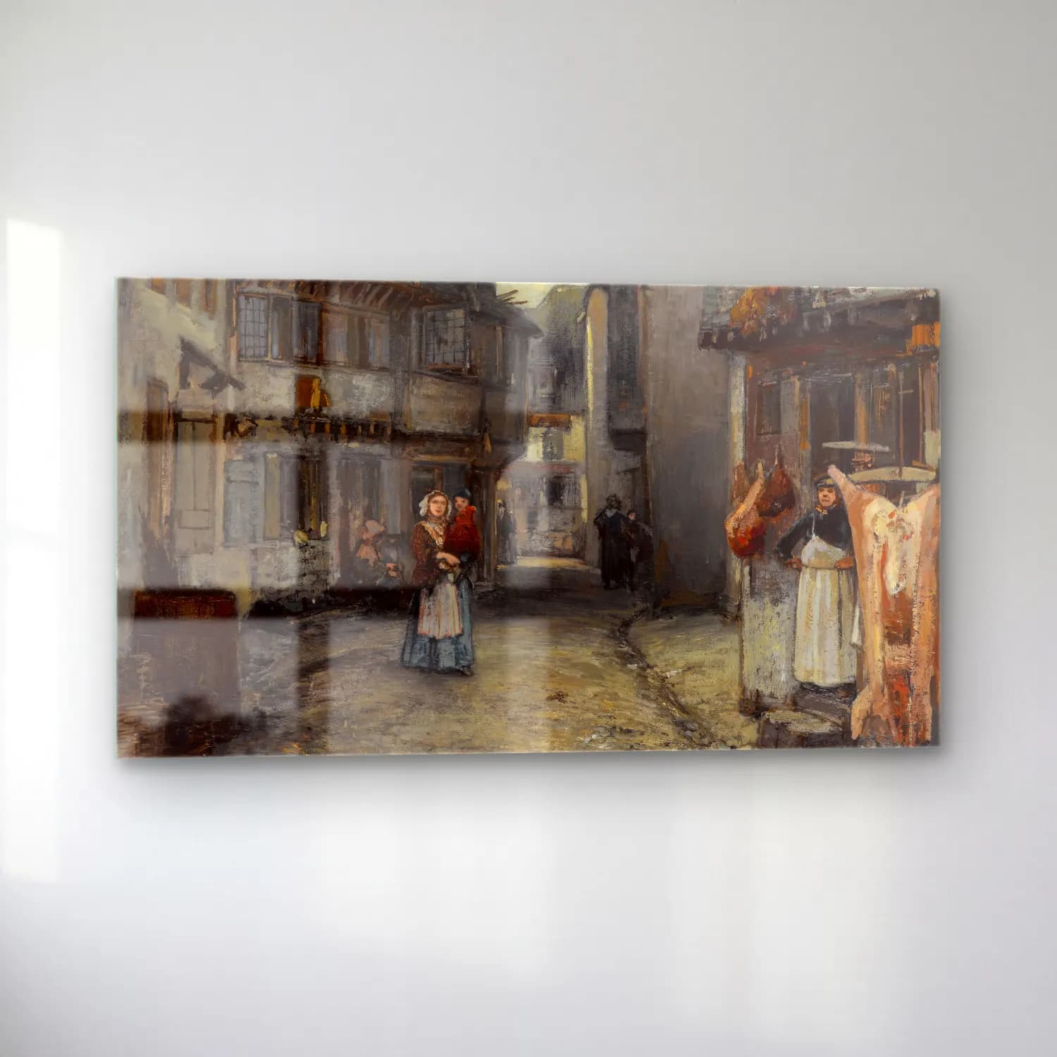 Johan Barthold Jongkind – A street in Landerneau cam tablo — sol açıdan görünüm