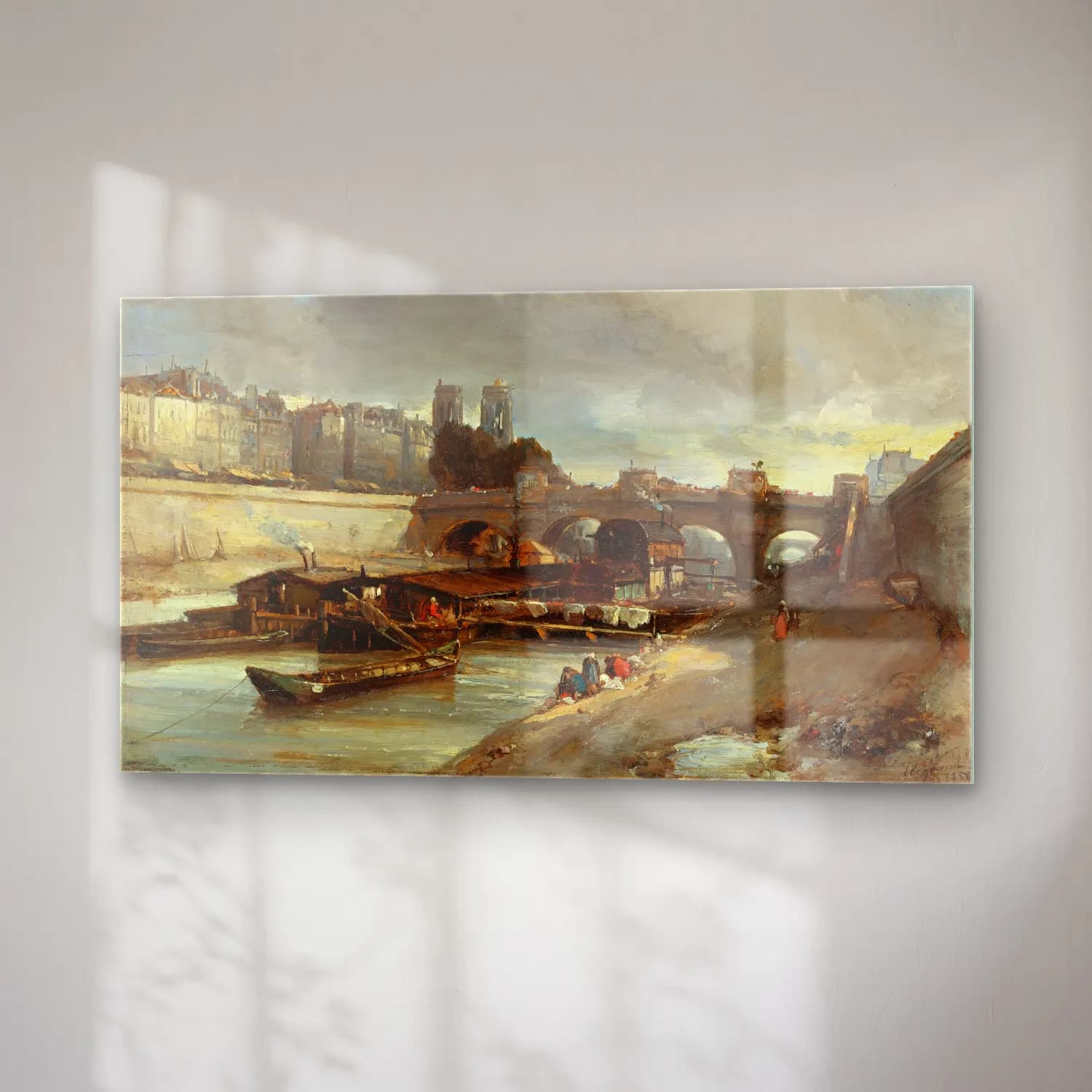 Johan Barthold Jongkind – Bateau-Lavoir Près Du Pont-Neuf, Paris cam tablo — sağ açıdan görünüm
