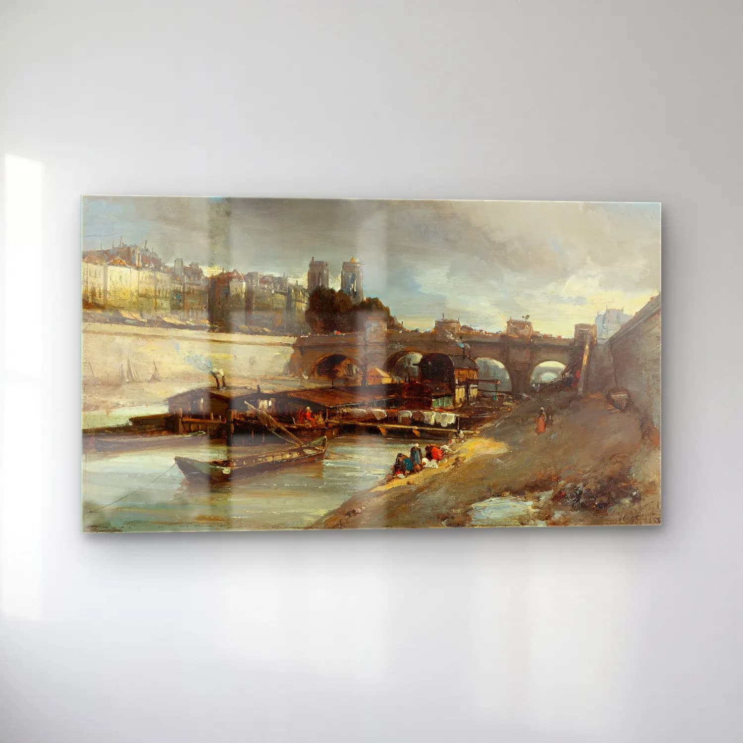 Johan Barthold Jongkind – Bateau-Lavoir Près Du Pont-Neuf, Paris cam tablo — sol açıdan görünüm