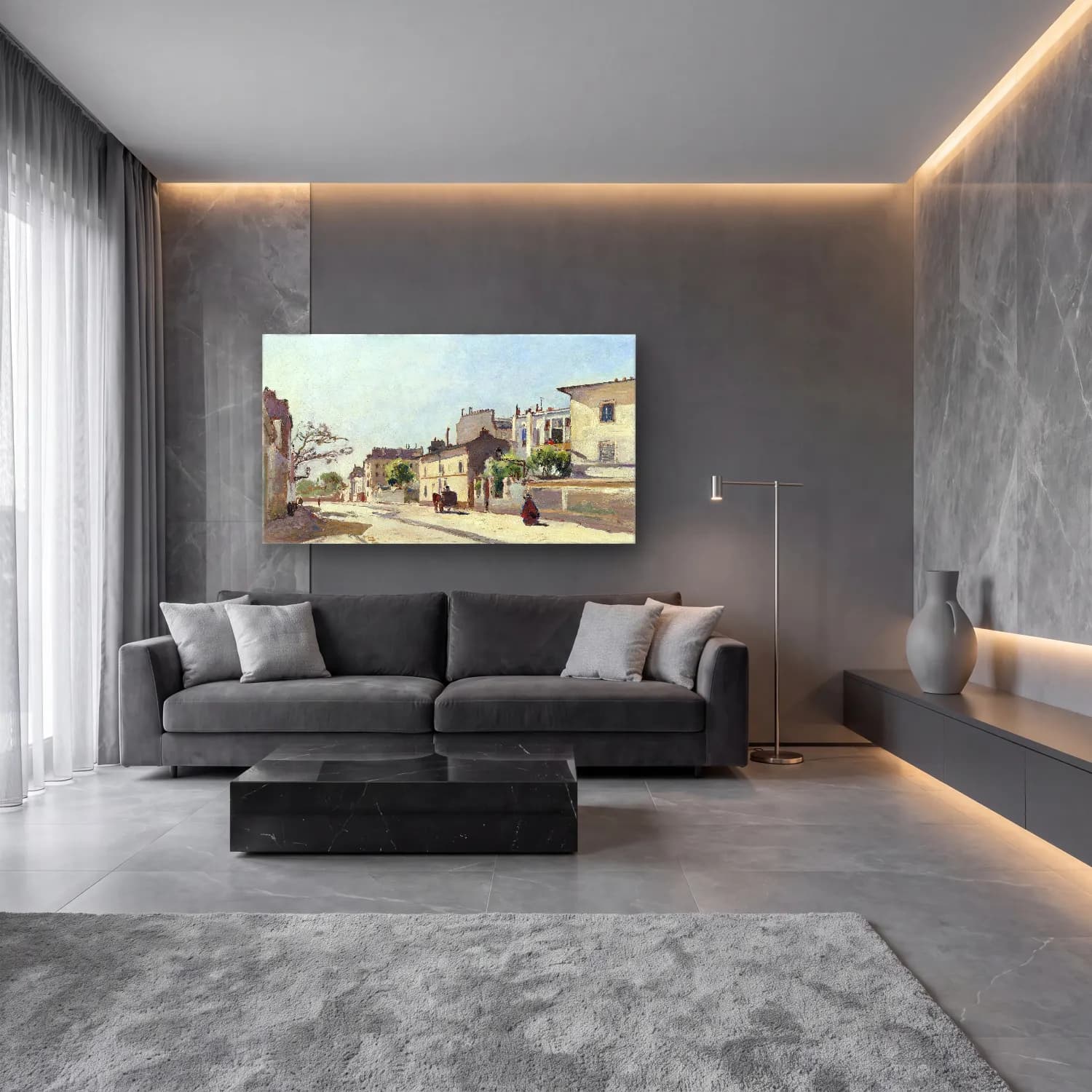 Johan Barthold Jongkind – Rue Nôtre-Dame, Paris cam tablo — lüks salon duvarında