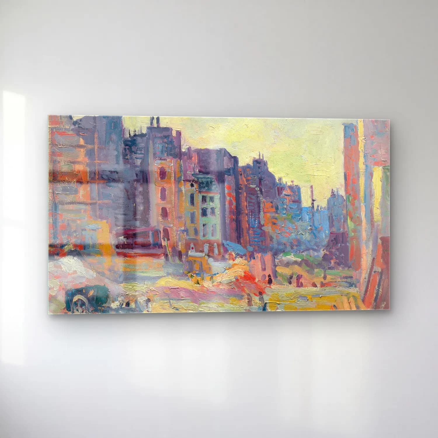 Maximilien Luce – Paris, Le percement de la rue Réaumur cam tablo — sol açıdan görünüm