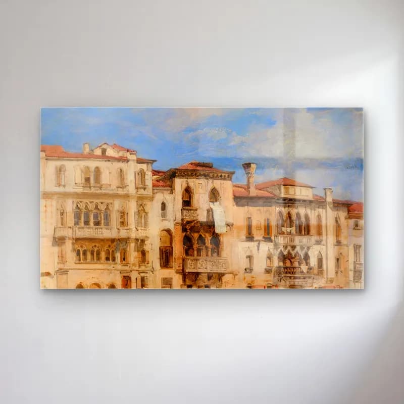 Richard Parkes Bonington – The Palazzi Manolesso-Ferro, Venice cam tablo — Richard Parkes Bonington – The Palazzi Manolesso-Ferro, Venice — yağlı boya venedik kanalları