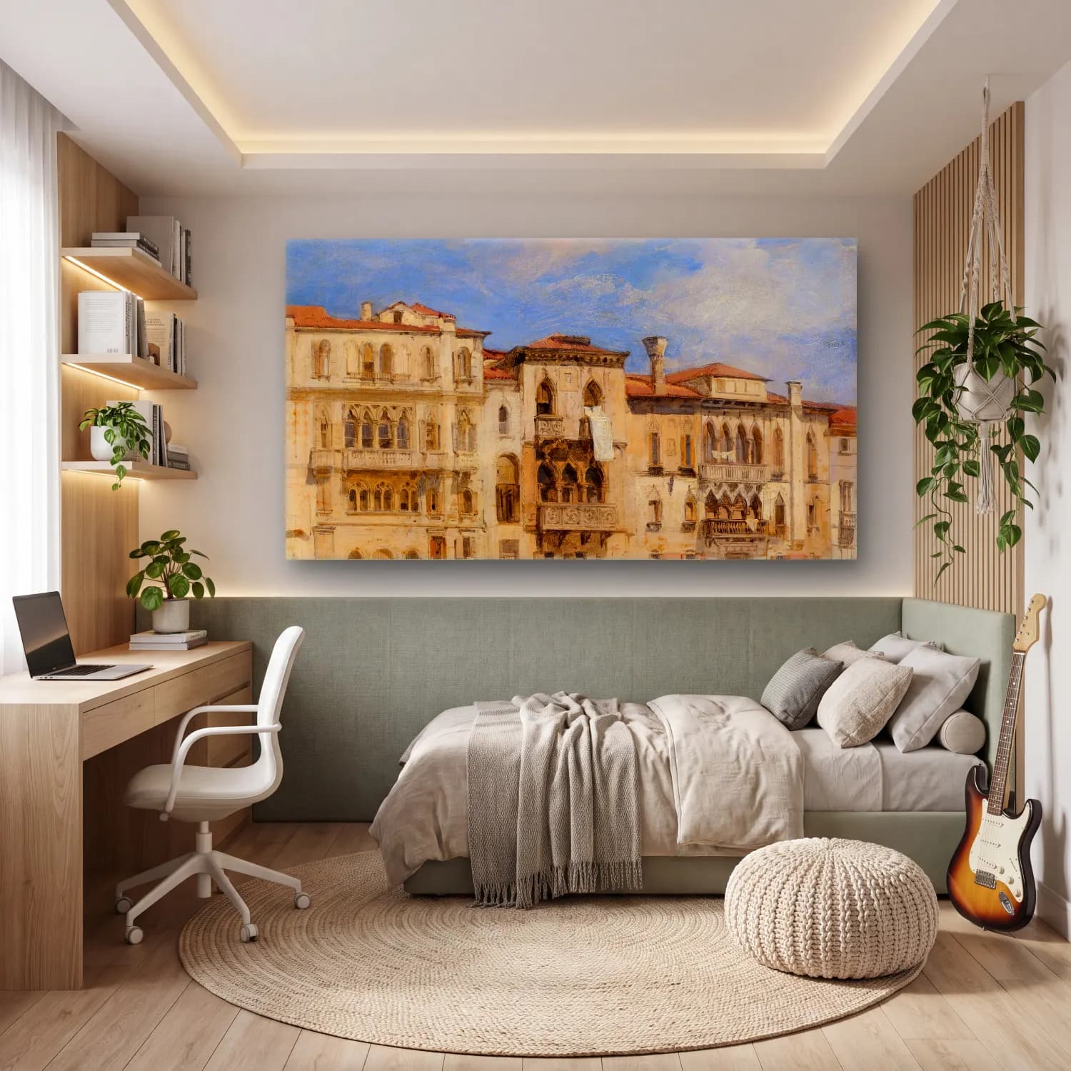 Richard Parkes Bonington – The Palazzi Manolesso-Ferro, Venice cam tablo — genç odasında