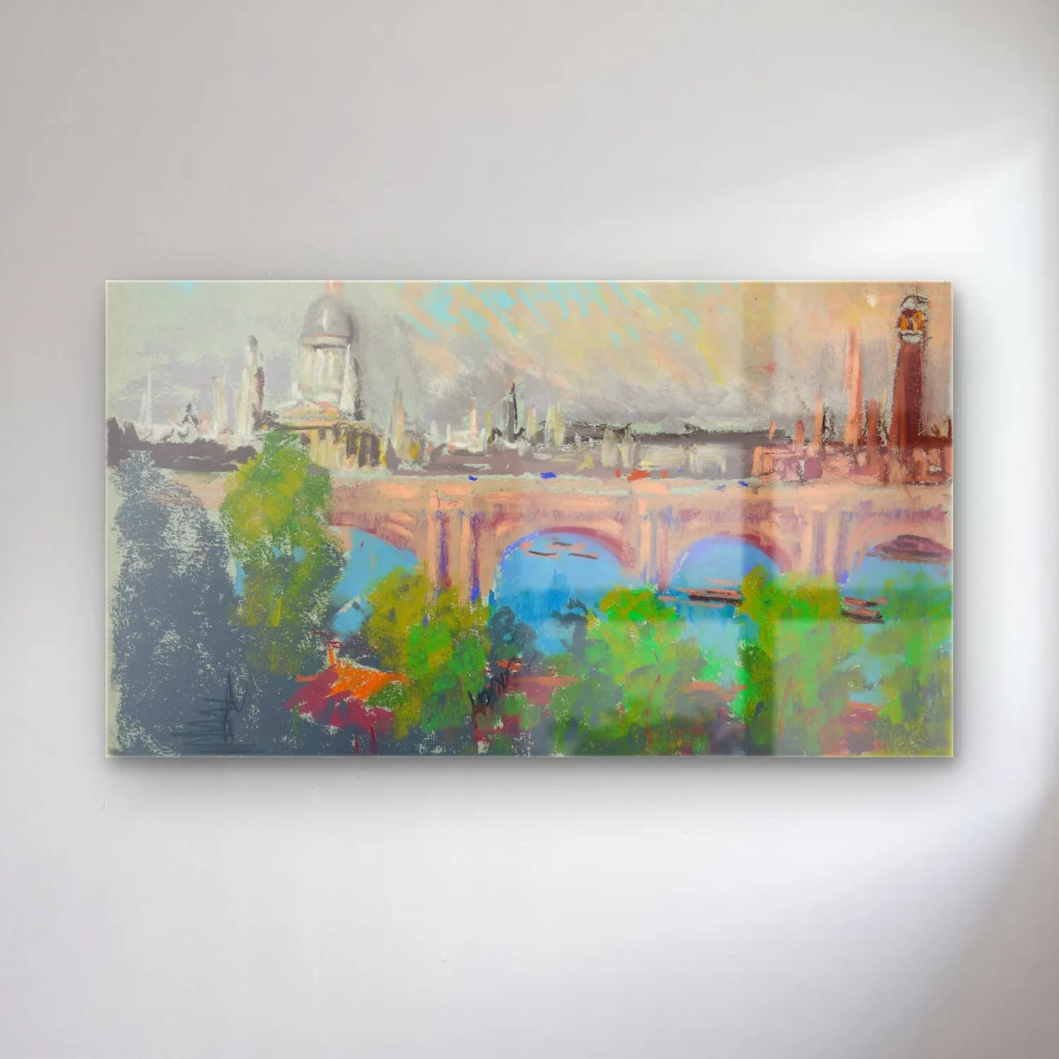 Joseph Pennell – London over Waterloo Bridge cam tablo — Joseph Pennell – London over Waterloo Bridge — empresyonist londra