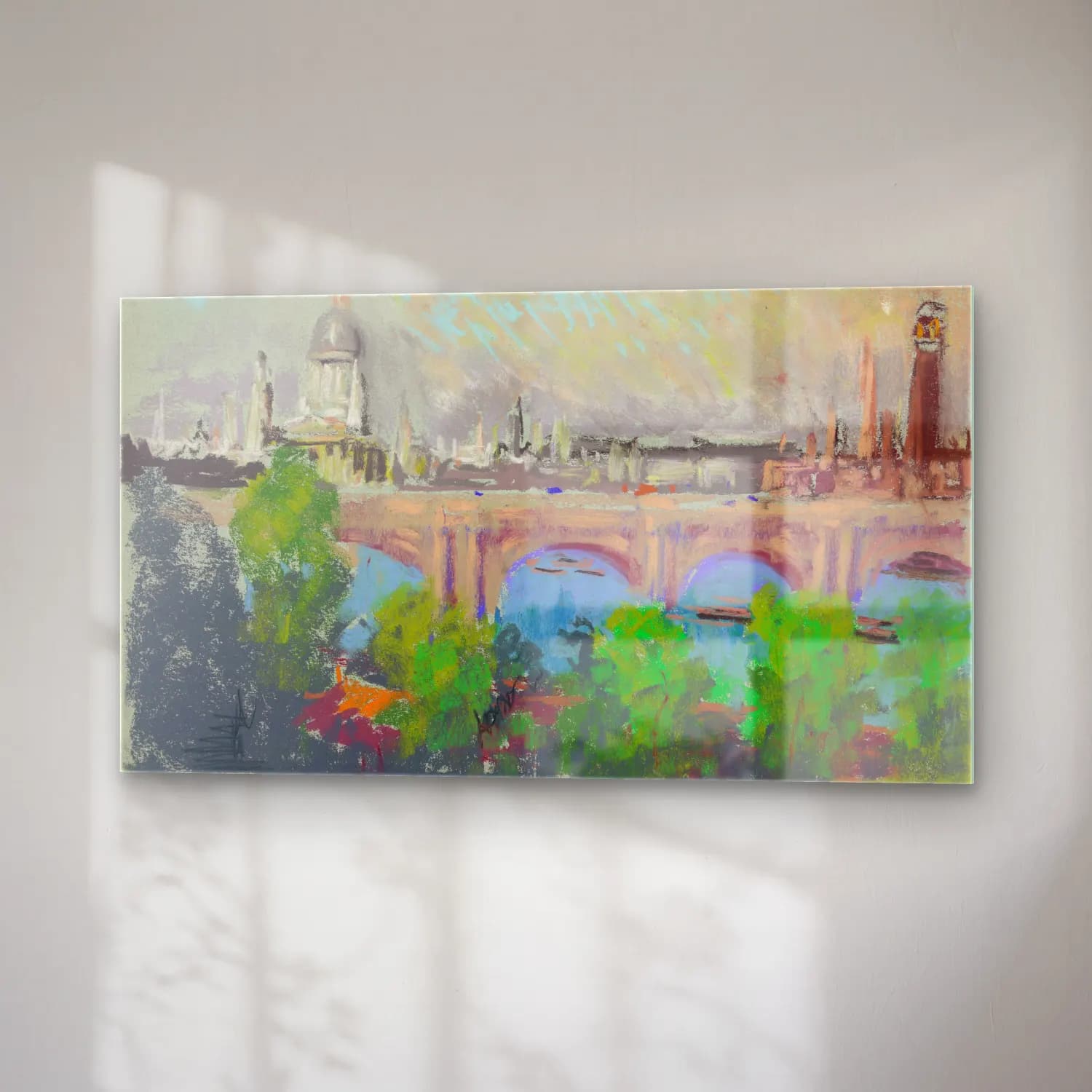 Joseph Pennell – London over Waterloo Bridge cam tablo — sağ açıdan görünüm
