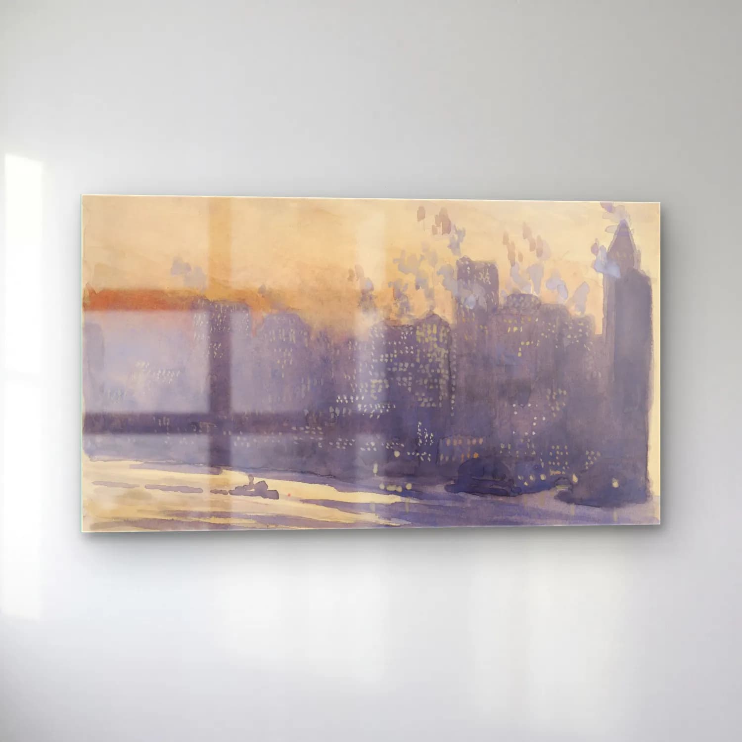 Joseph Pennell – New York City harbor and skyline at night cam tablo — sol açıdan görünüm