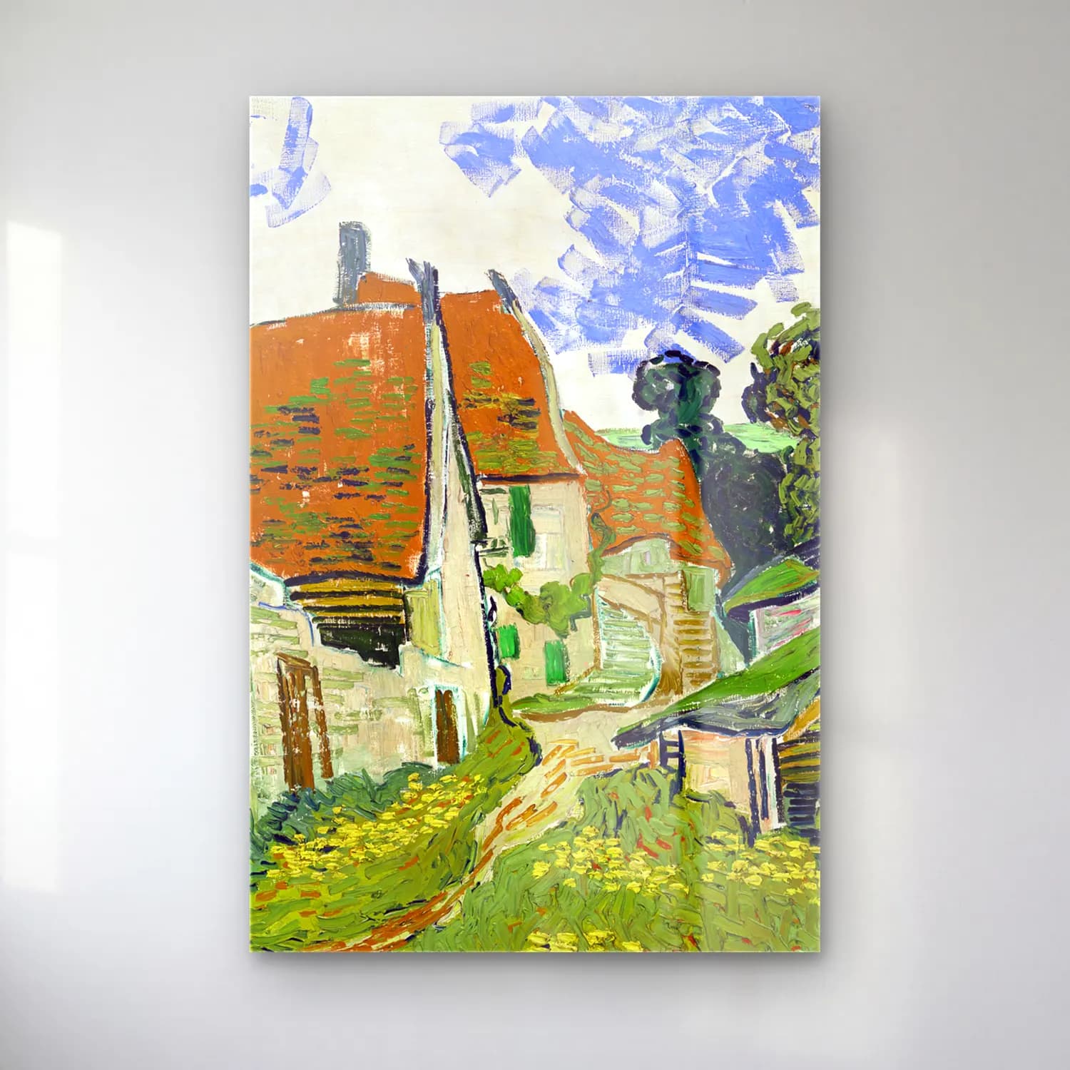 Vincent van Gogh – Street in Auvers-sur-Oise cam tablo — Vincent van Gogh – Street in Auvers-sur-Oise — empresyonist köy sokağı