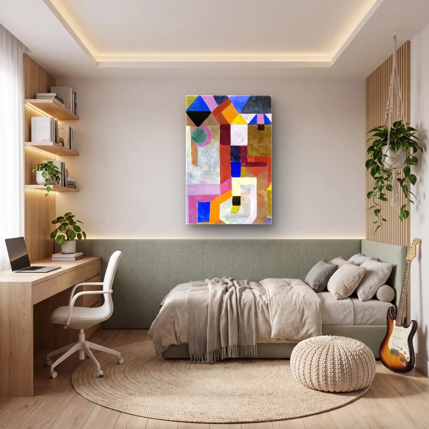 Paul Klee – Colorful Architecture cam tablo — genç odasında