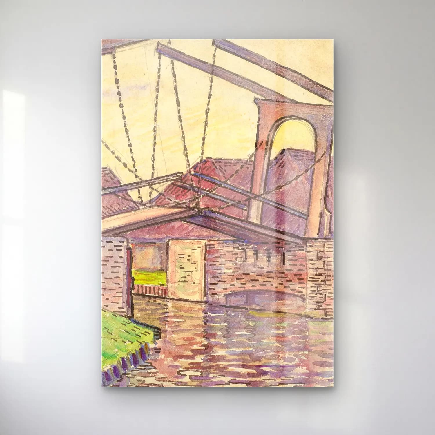 Theo van Rysselberghe – Pont en Hollande cam tablo — Theo van Rysselberghe – Pont en Hollande — suluboya köprü
