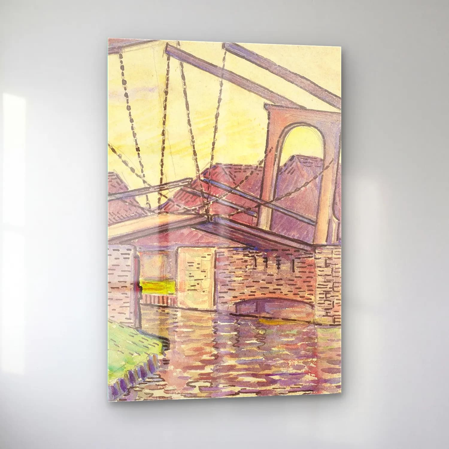 Theo van Rysselberghe – Pont en Hollande cam tablo — sol açıdan görünüm