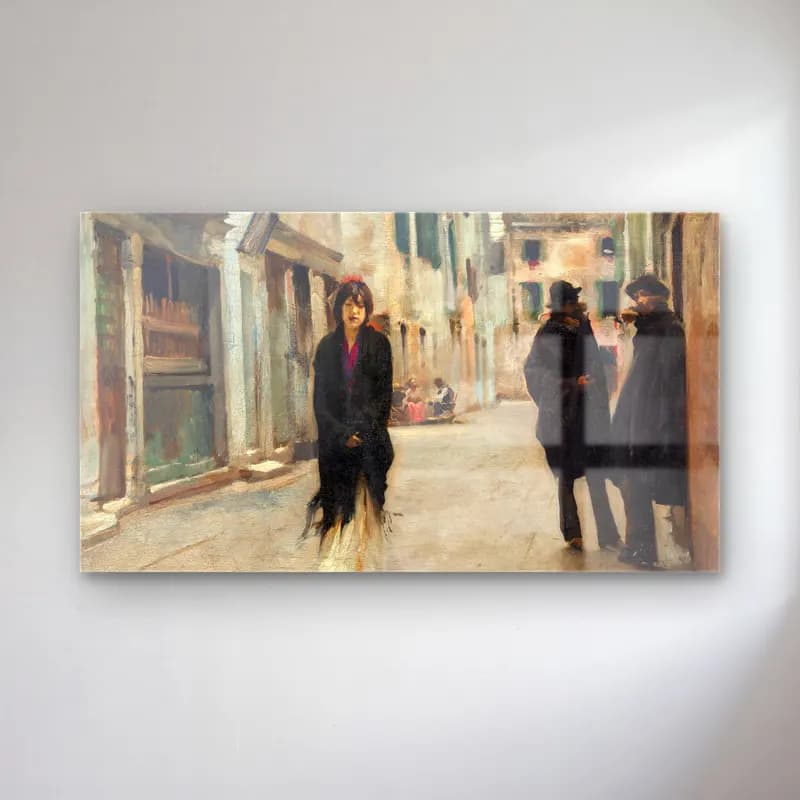 John Singer Sargent – Street in Venice cam tablo — John Singer Sargent – Street in Venice — empresyonist köy sokağı