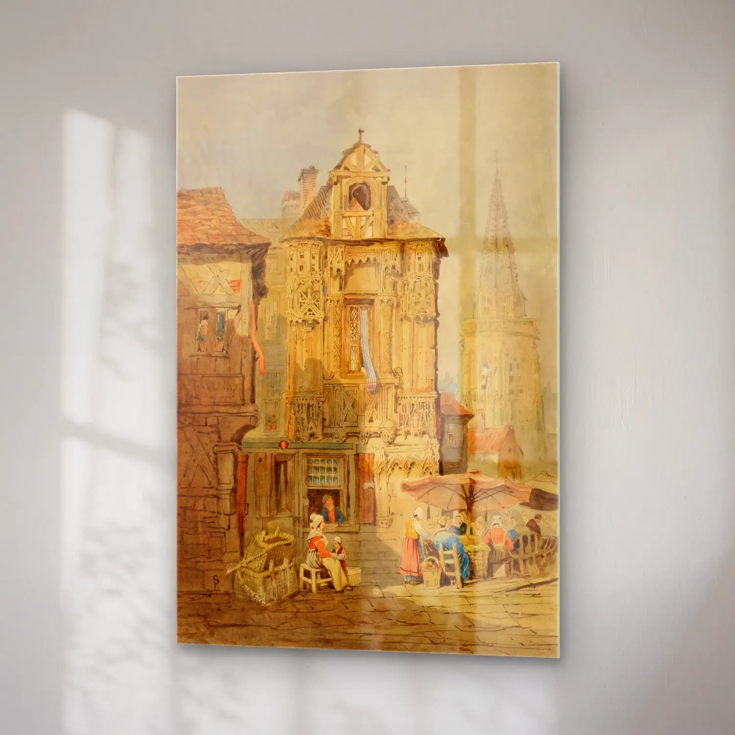 Suluboya Katedral No. 10 cam tablo — sağ açıdan görünüm