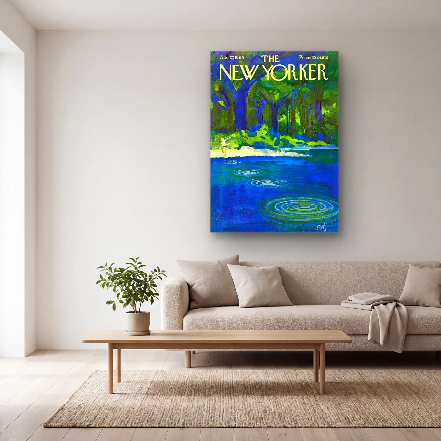 Vintage Poster Balerin – Yeşil Tonlar cam tablo — açık renk salonda