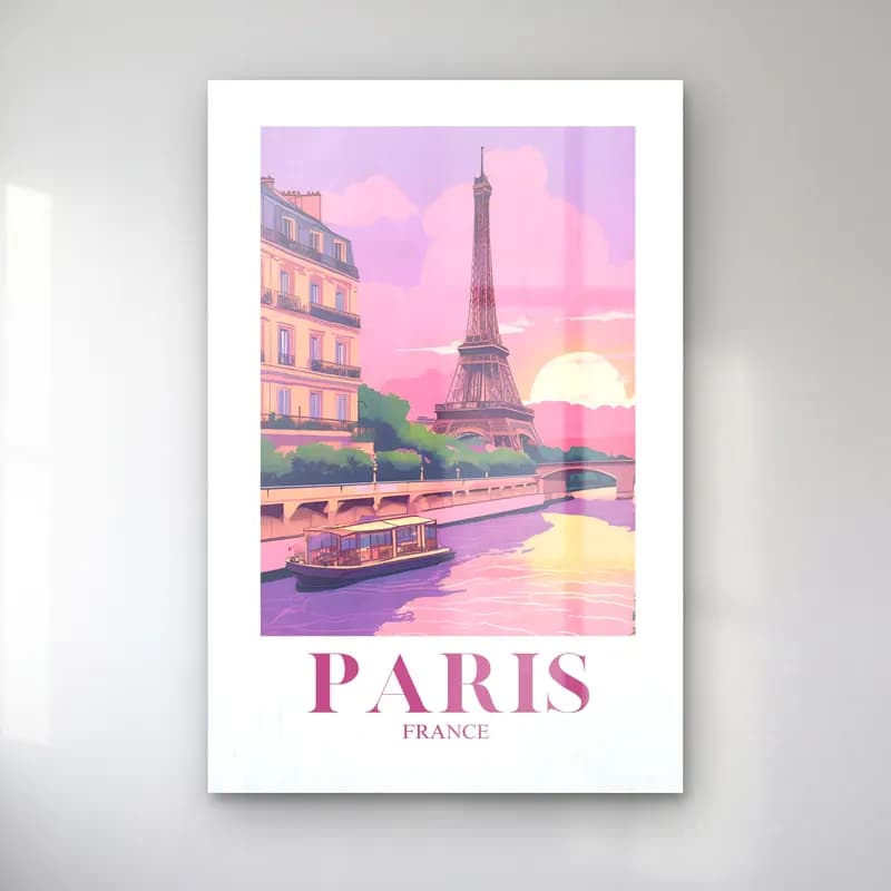 Pastel Paris ve Eyfel Kulesi cam tablo — Pastel Paris ve Eyfel Kulesi — pastel paris ve eyfel kulesi
