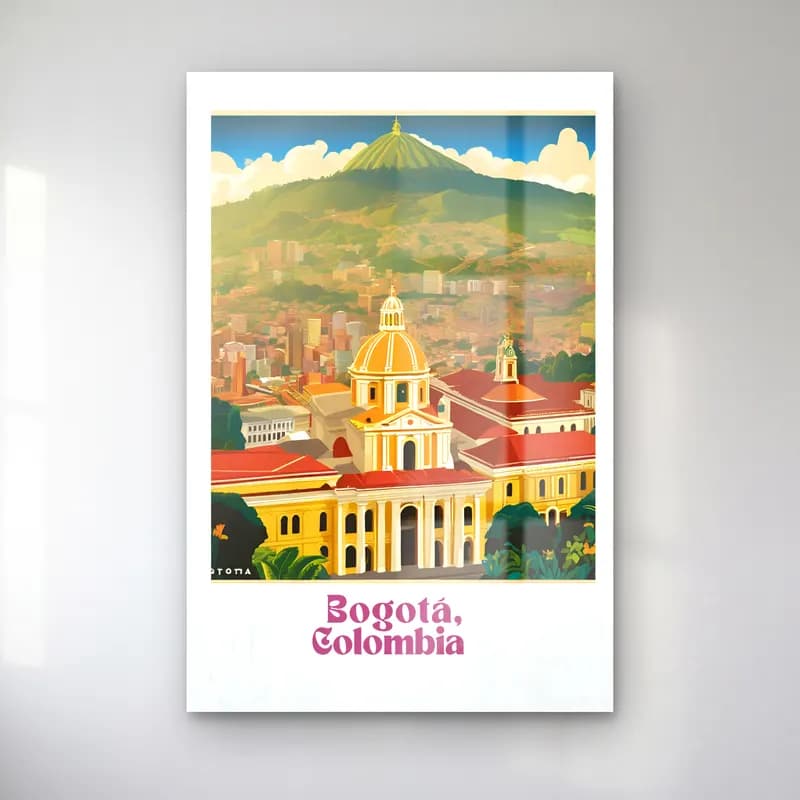 Vintage Poster Katedral – Sarı Tonlar cam tablo — Vintage Poster Katedral – Sarı Tonlar — vintage poster katedral