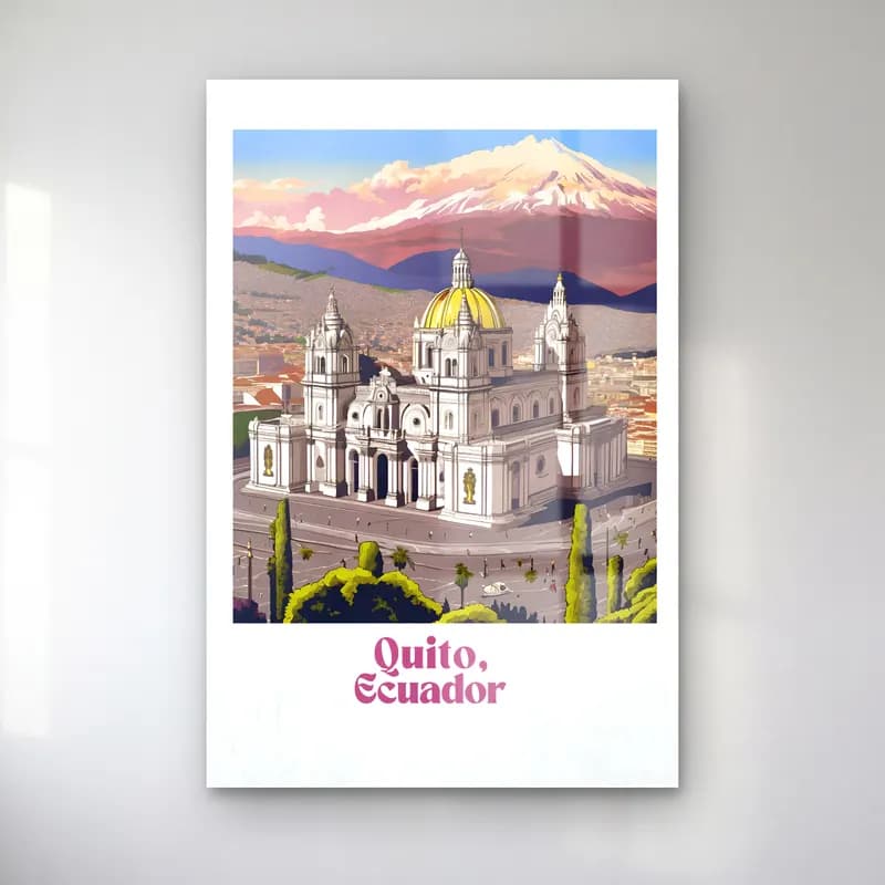 Vintage Poster Katedral – Mor Tonlar cam tablo — Vintage Poster Katedral – Mor Tonlar — vintage poster katedral