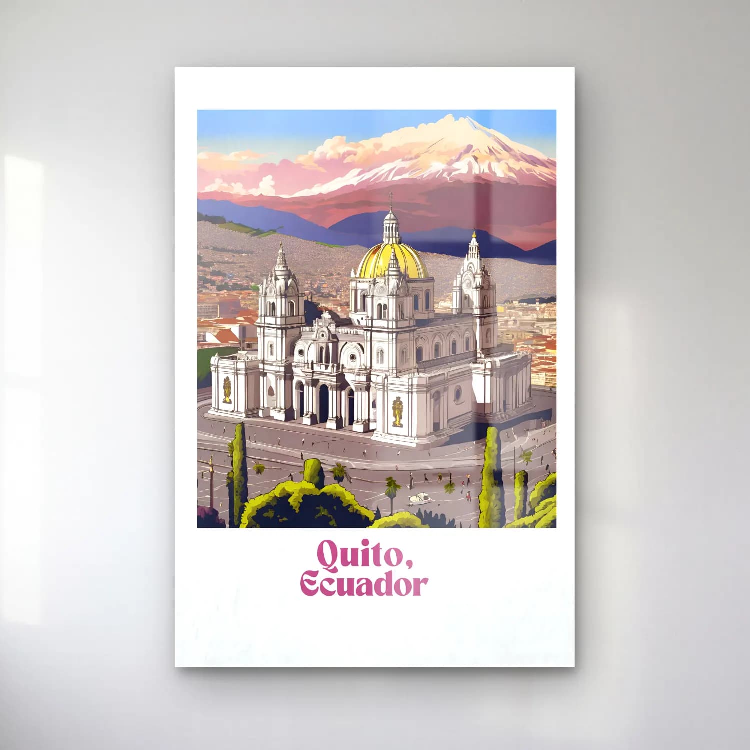 Vintage Poster Katedral – Mor Tonlar cam tablo — Vintage Poster Katedral – Mor Tonlar — vintage poster katedral