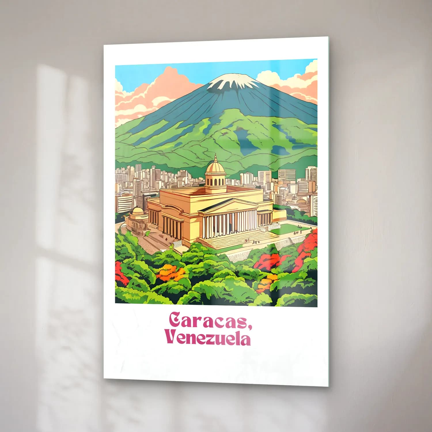 Vintage Poster Japon Şehri cam tablo — sağ açıdan görünüm