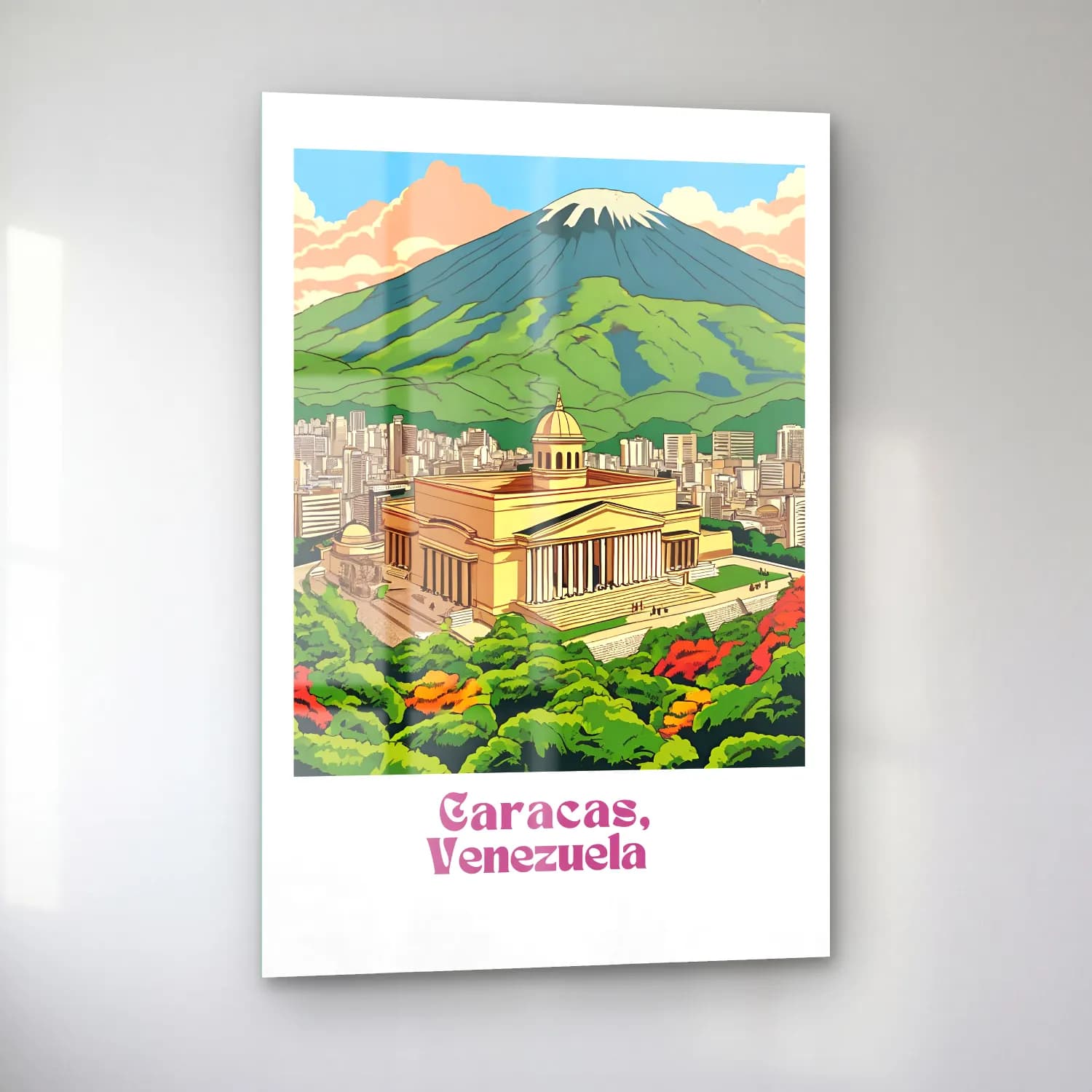 Vintage Poster Japon Şehri cam tablo — sol açıdan görünüm
