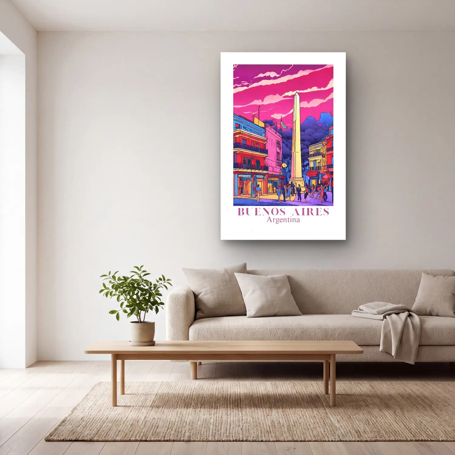Vintage Poster Roma – Pembe Tonlar cam tablo — açık renk salonda