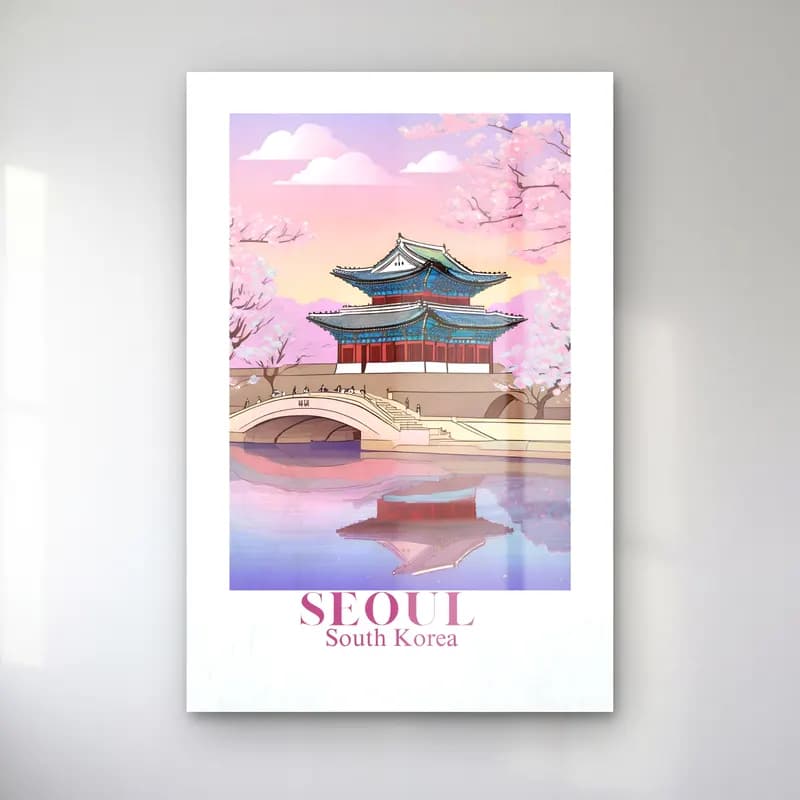 Pastel Japon Şehri No. 5 cam tablo — Pastel Japon Şehri No. 5 — pastel japon şehri
